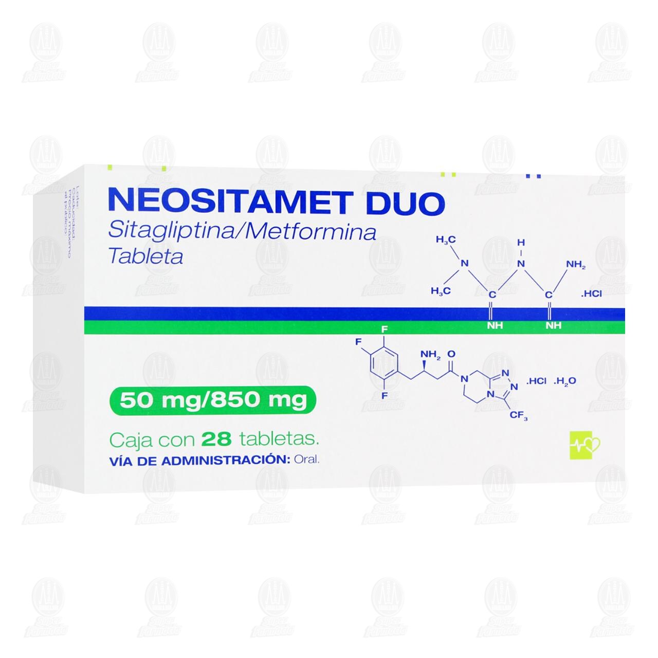 Neositamet Duo 50mg/850mg, 28 Tabletas. image number 0
