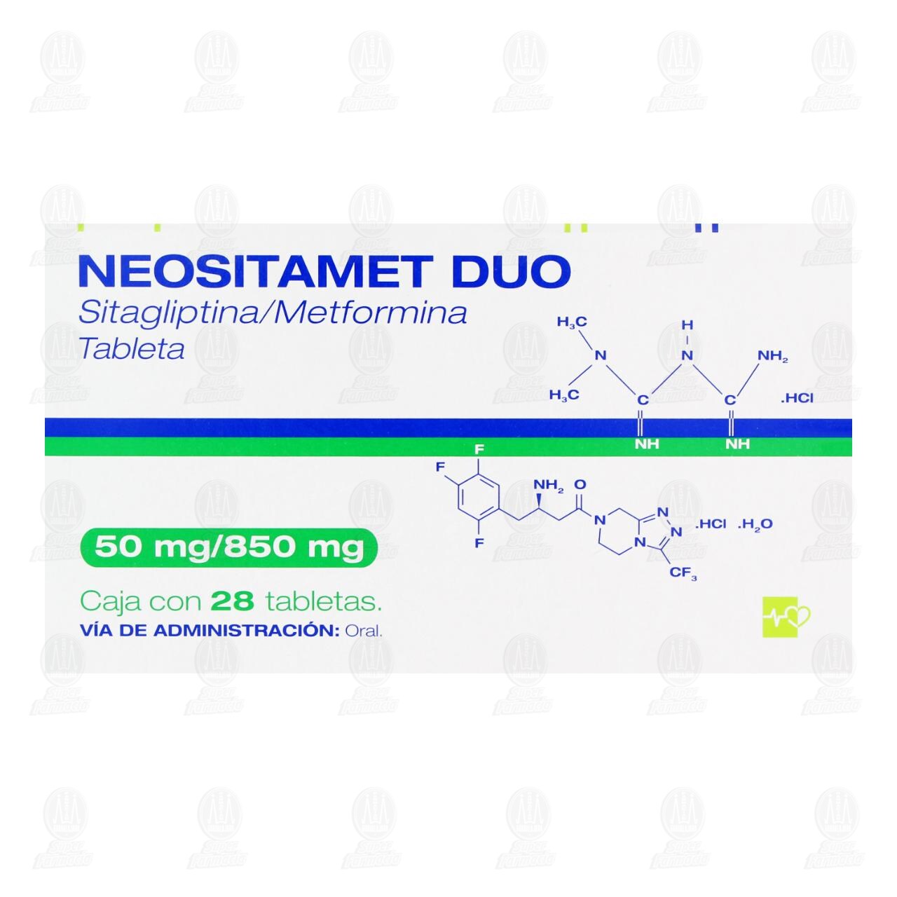 Neositamet Duo 50mg/850mg, 28 Tabletas. image number 1