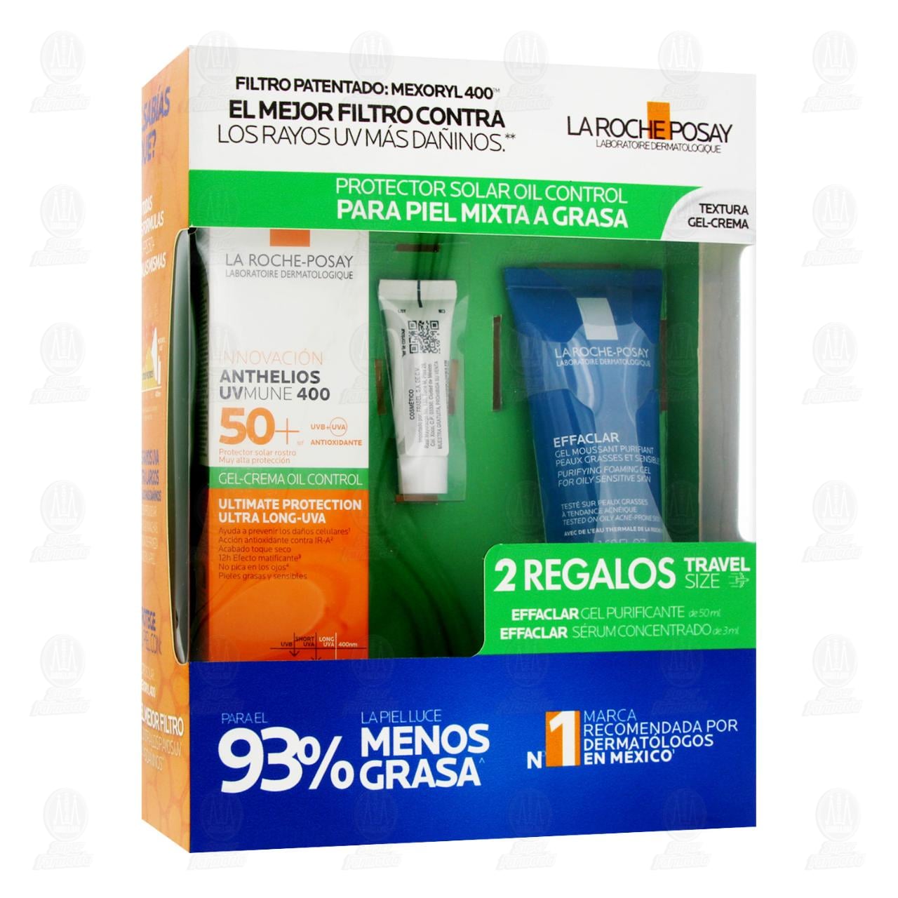 Pack La Roche Posay Rutina de Protecci&oacute;n Solar para Piel Mixta a Grasa + 2 Regalos, 3 pzas.