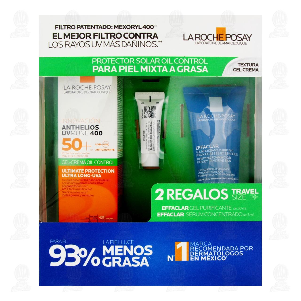 Pack La Roche Posay Rutina de Protecci&oacute;n Solar para Piel Mixta a Grasa + 2 Regalos, 3 pzas. image number 1