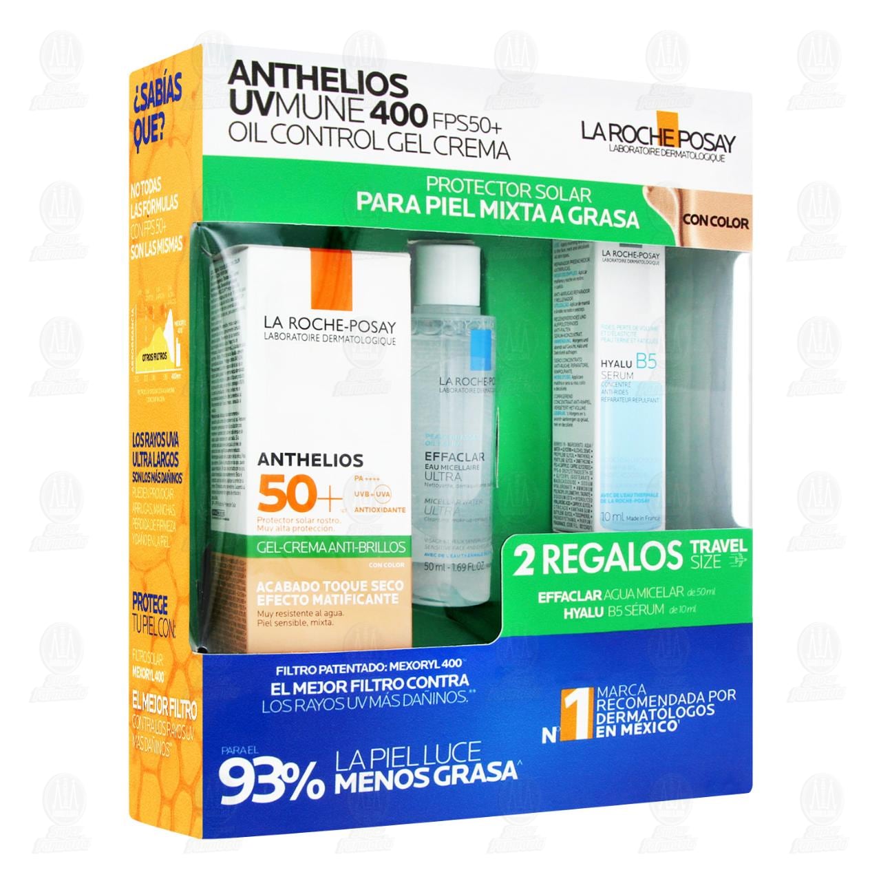 Imagen para Pack La Roche Posay Rutina de Protección Solar Piel Mixta a Grasa con Color + 2 Regalos, 3 pzas.