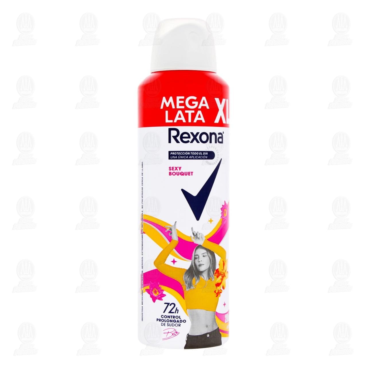 Antitranspirante Rexona Sexy Bouquet XL en Aerosol, 210 ml.