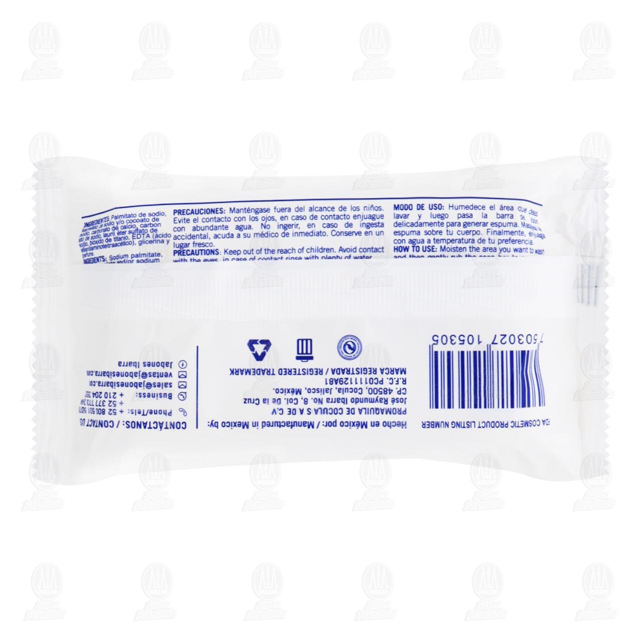 Jab&oacute;n de Tocador Ibarra Neutro, 125 gr. image number 1