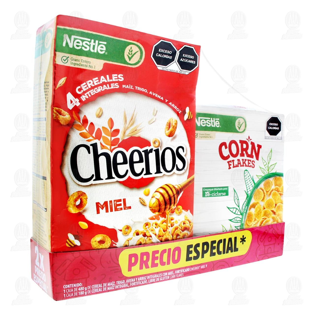 Imagen para Pack Cereal Nestlé Precio Especial Cheerios Miel de 480 gr + Corn Flakes de 180 gr, 2 pzas.