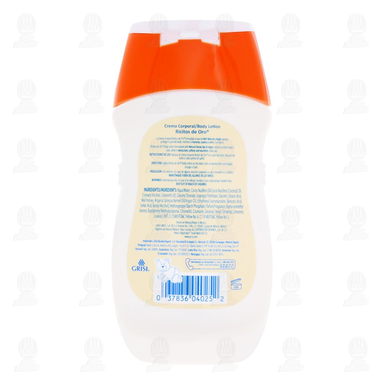 Ricitos de Oro Crema Corporal Miel & Argán, 250 ml. image number 2