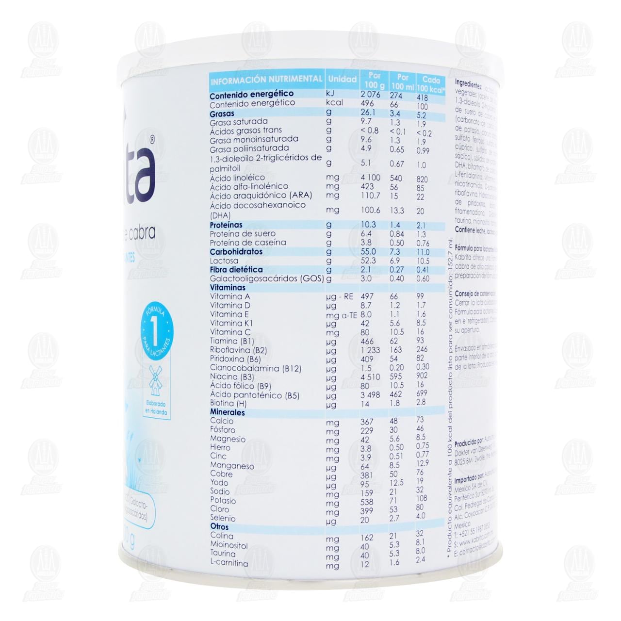 F&oacute;rmula Infantil Kabrita 1 (Edad 0 a 6 Meses), 800 gr. image number 2