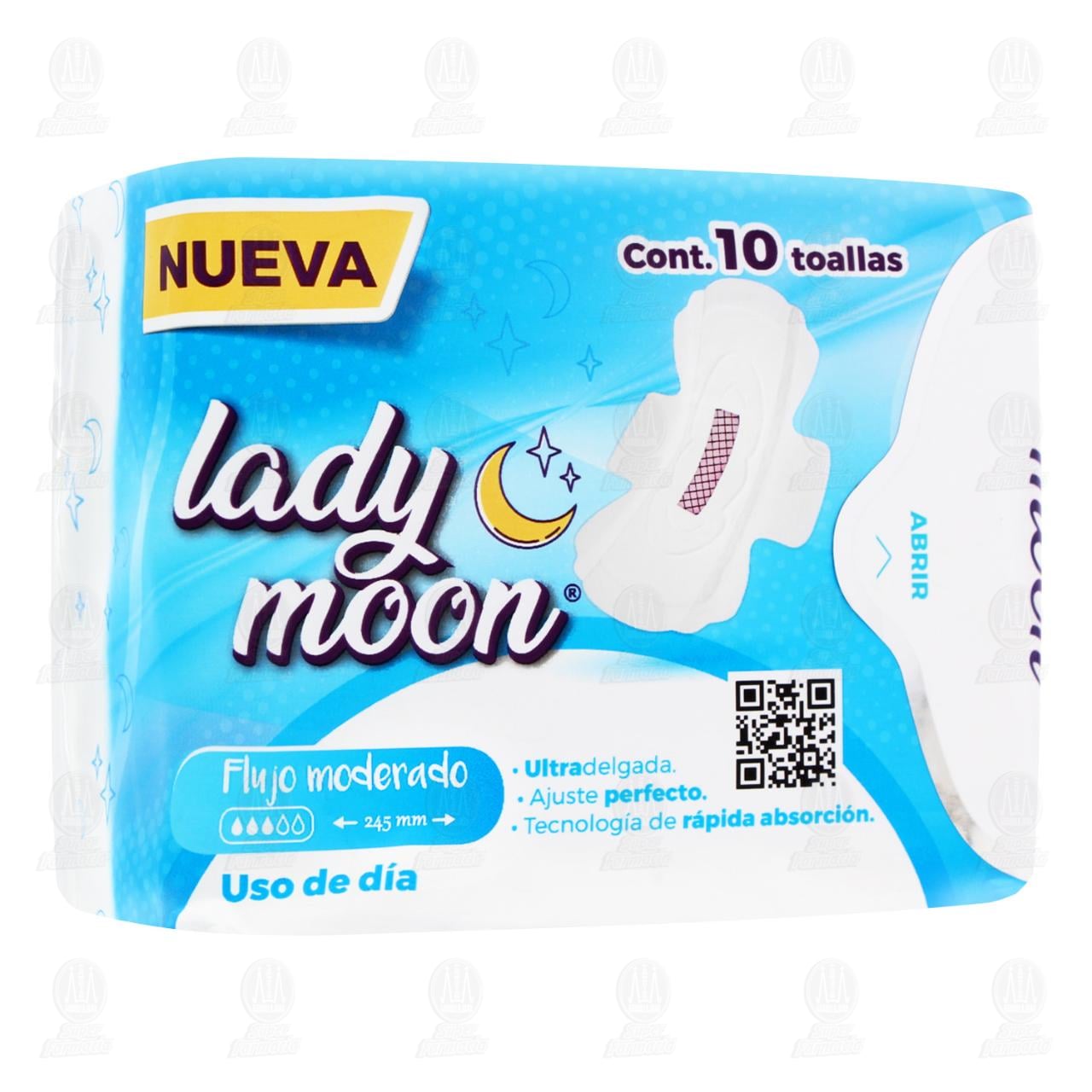 Imagen para Toallas Lady Moon Flujo Moderado, 10 pzas.