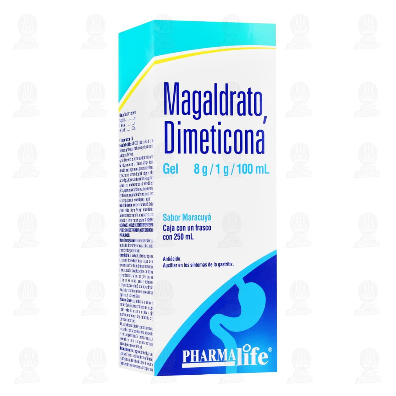 Imagen para Magaldrato, Dimeticona Gel Sabor Maracuyá 8gr/1gr/100ml, 250 ml Pharmalife.