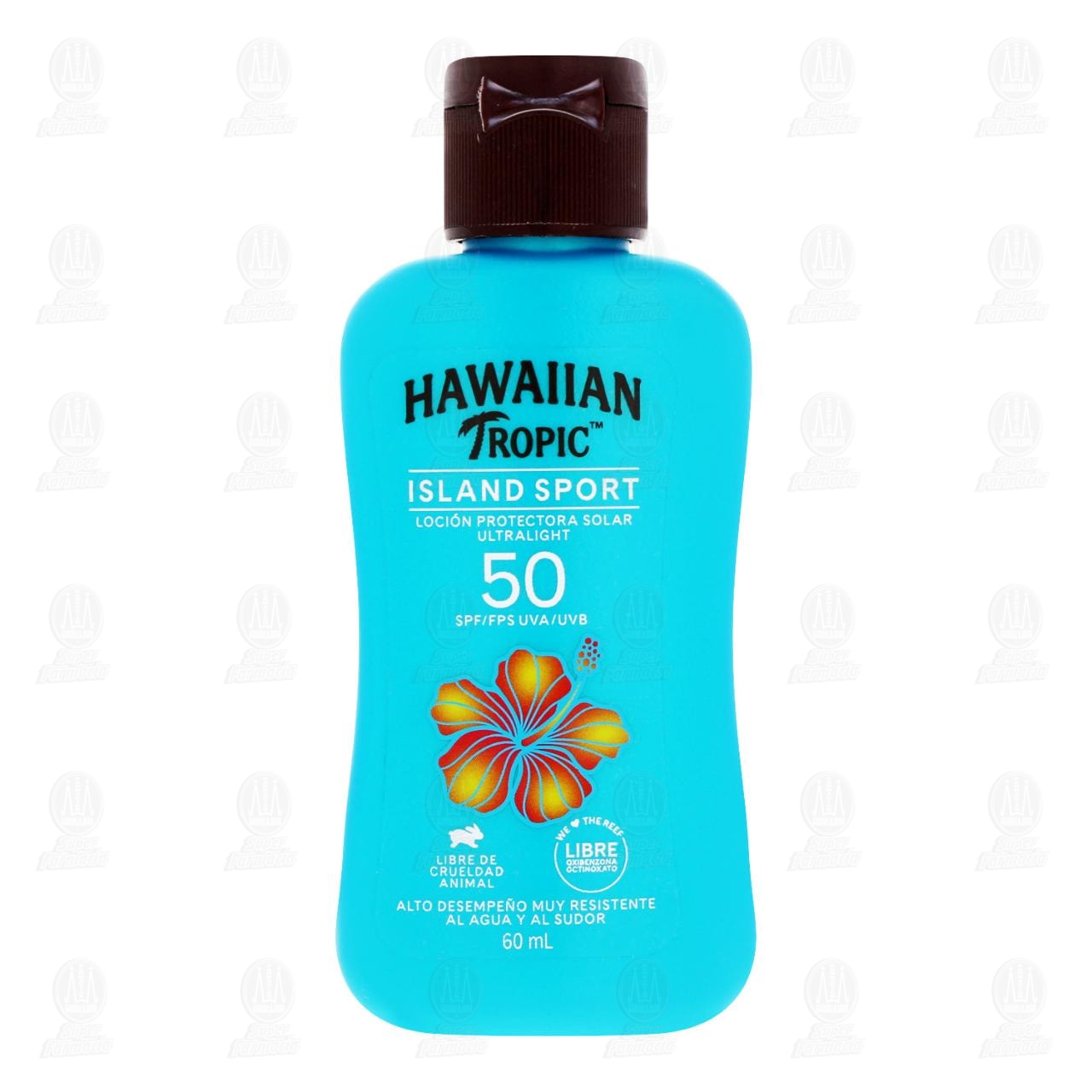 Loci&oacute;n Protectora Solar Hawaiian Tropic Island Sport FPS50, 60 ml. image number 1