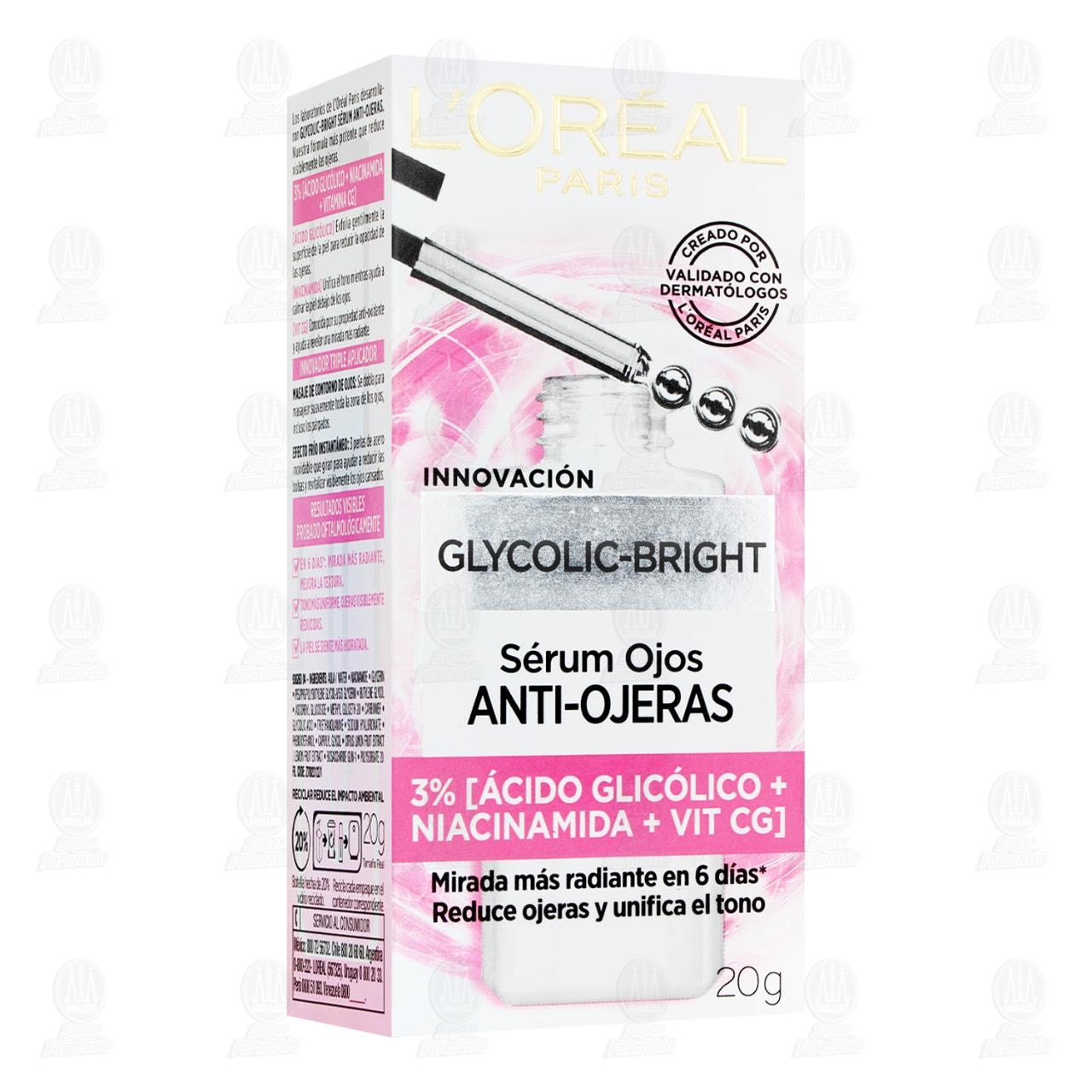 Imagen para Sérum Ojos L'Oréal Paris Glycolic-Bright Anti-Ojeras, 20 gr.