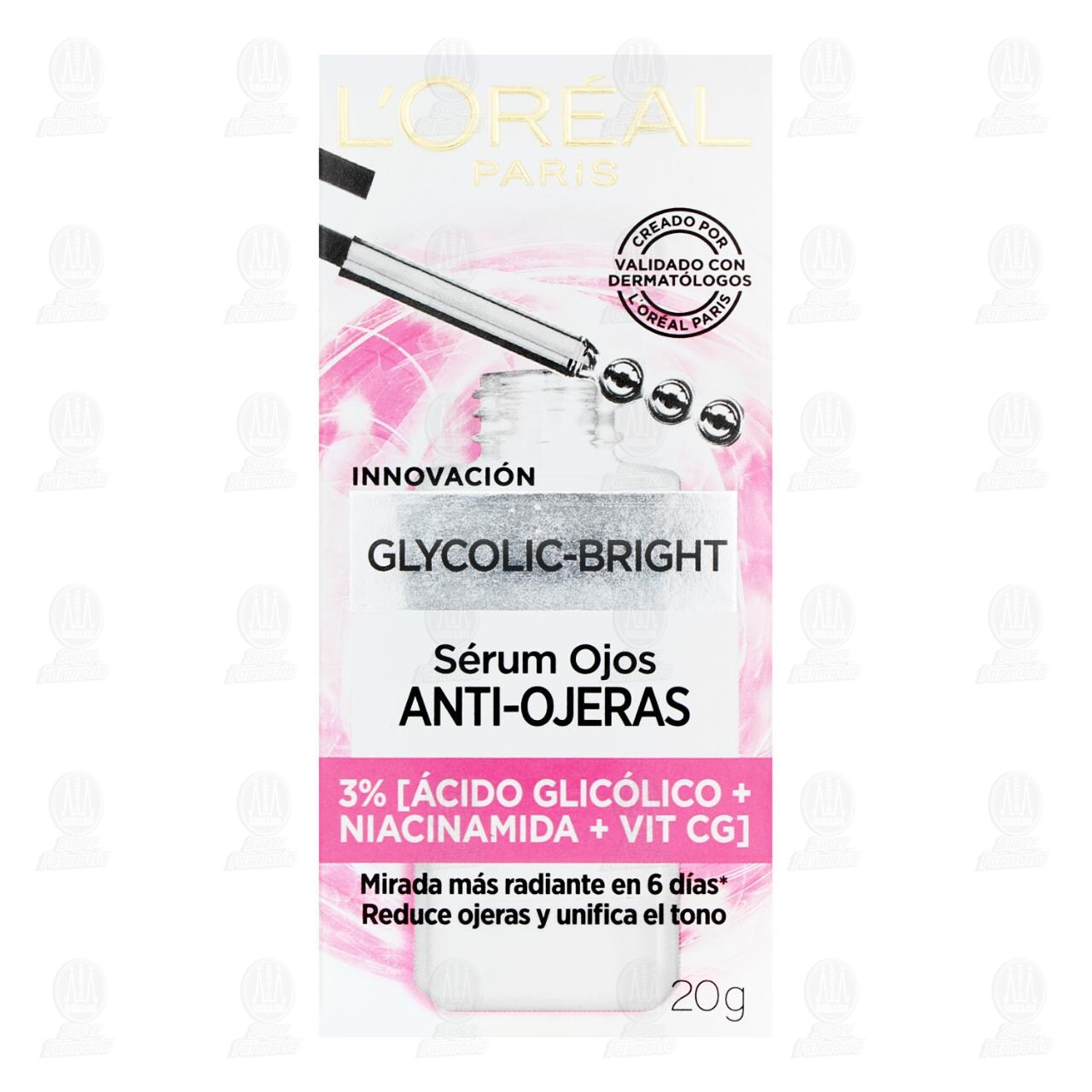 S&eacute;rum Ojos L'Or&eacute;al Paris Glycolic-Bright Anti-Ojeras, 20 gr. image number 1
