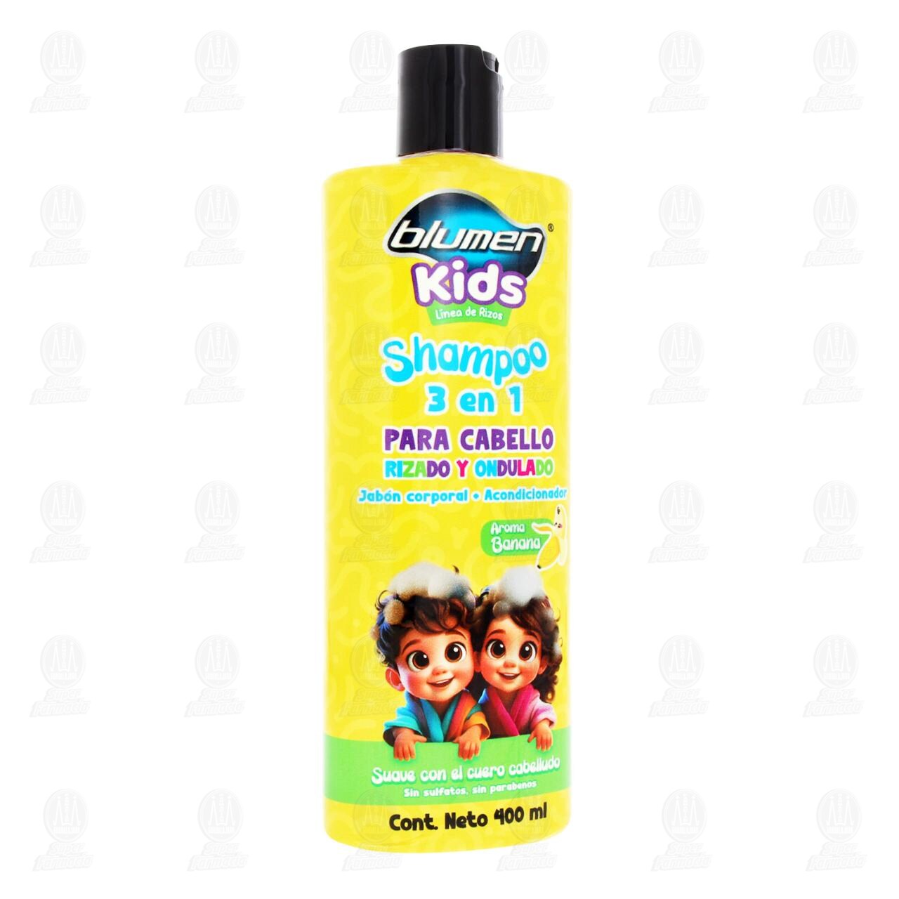 Shampoo 3 en 1 Blumen Kids para Cabello Rizado y Ondulado, 400 ml.