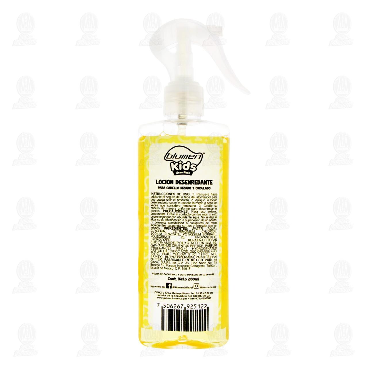 Loci&oacute;n Desenredante Blumen Kids para Cabello Rizado y Ondulado, 200 ml. image number 2