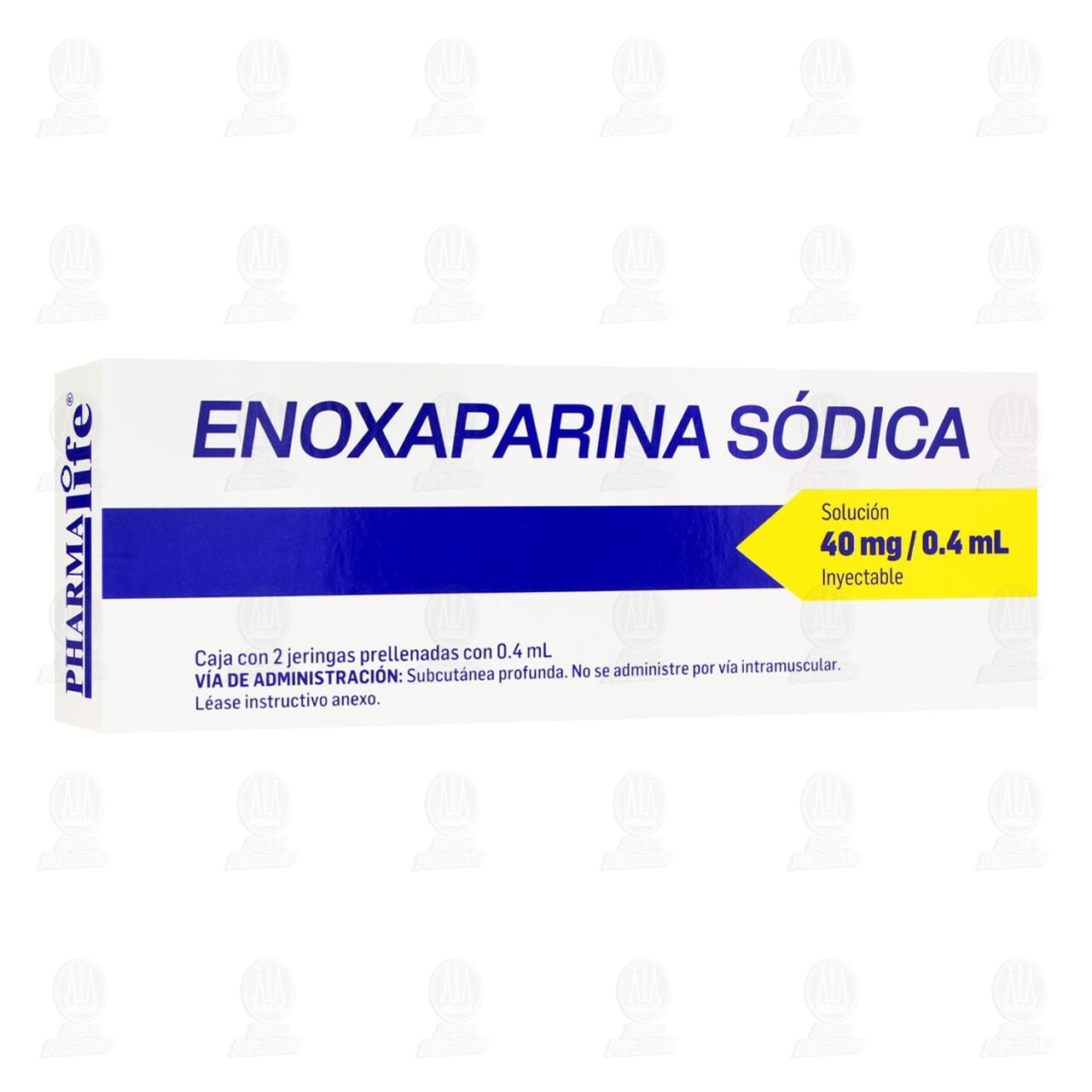 Enoxaparina Sódica 40mg/0.4ml Solución Inyectable, 2 Jeringas Prellenadas con 0.4 ml Pharmalife.