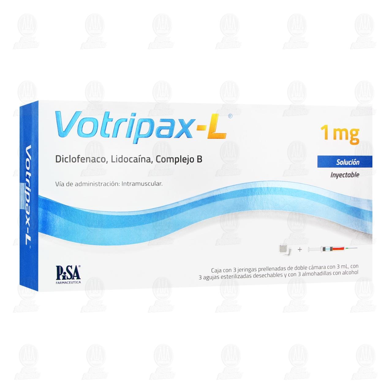Imagen para Votripax-L 1 mg Solución Inyectable, 3 Jeringas Prellenadas de Doble Cámara de 3 ml.
