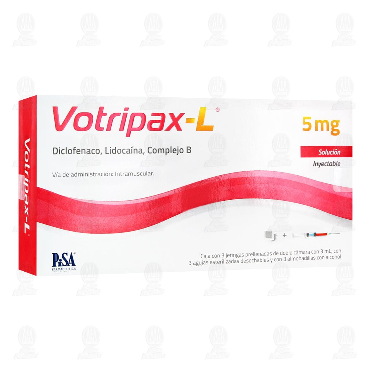 Votripax-L DC 5 mg Soluci&oacute;n Inyectable, 3 Jeringas Prellenadas de Doble C&aacute;mara de 3 ml.