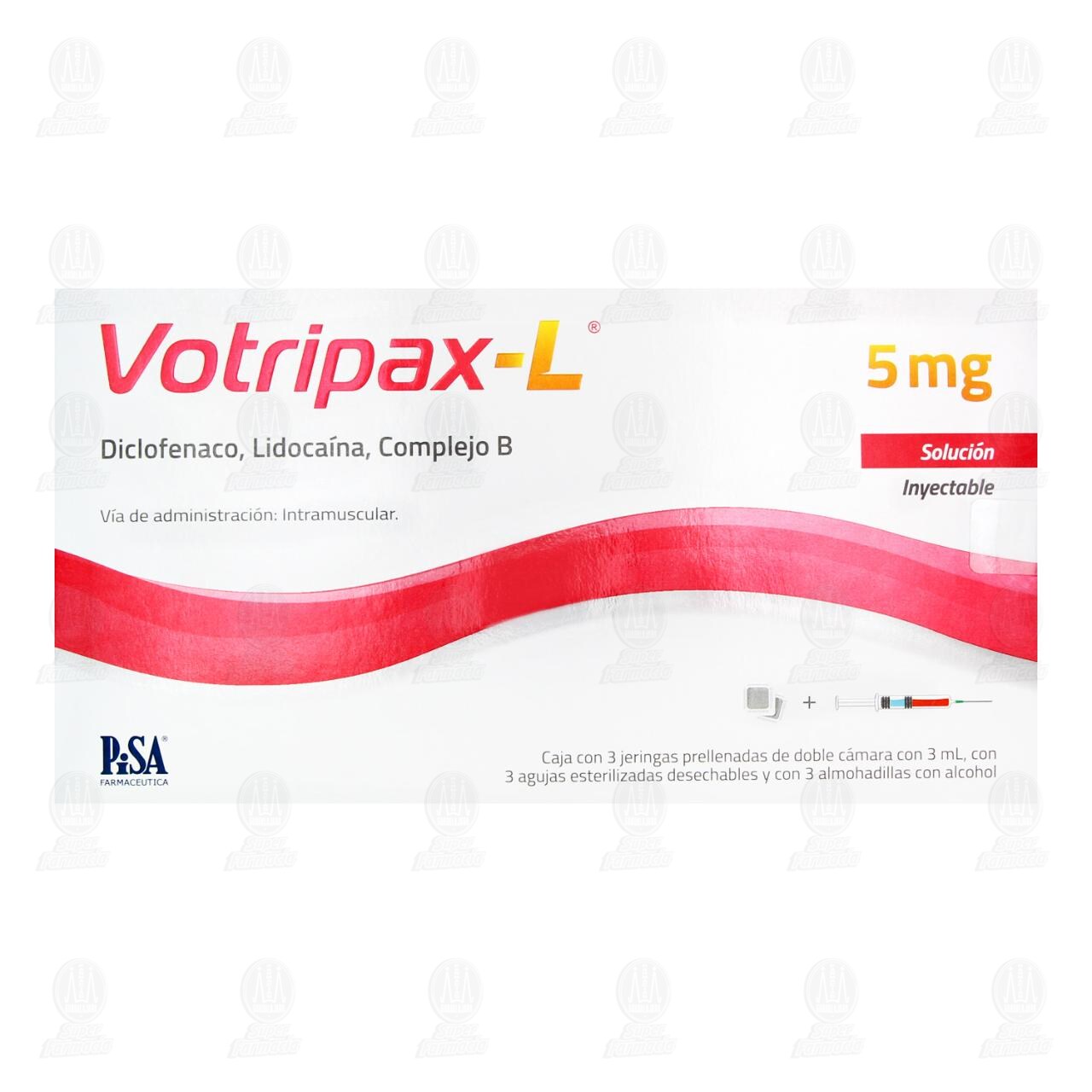 Votripax-L DC 5 mg Soluci&oacute;n Inyectable, 3 Jeringas Prellenadas de Doble C&aacute;mara de 3 ml. image number 1