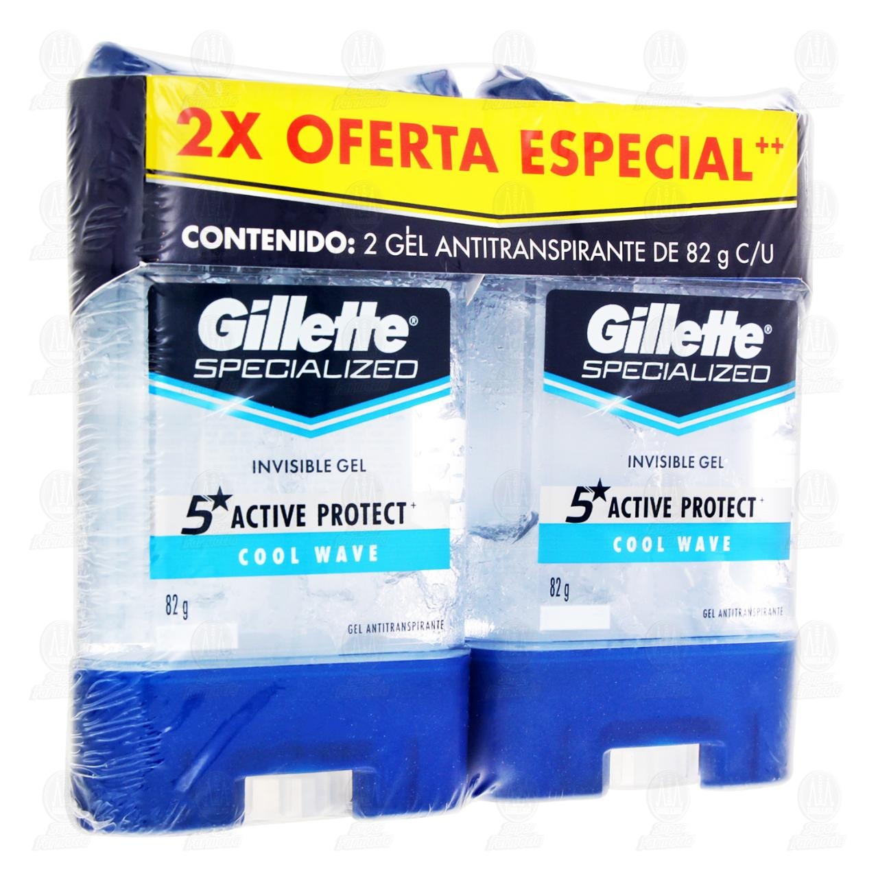 Pack Antitranspirante Gillette Specialized Cool Wave en Gel, 2 pzas de 82 gr c/u. image number 0