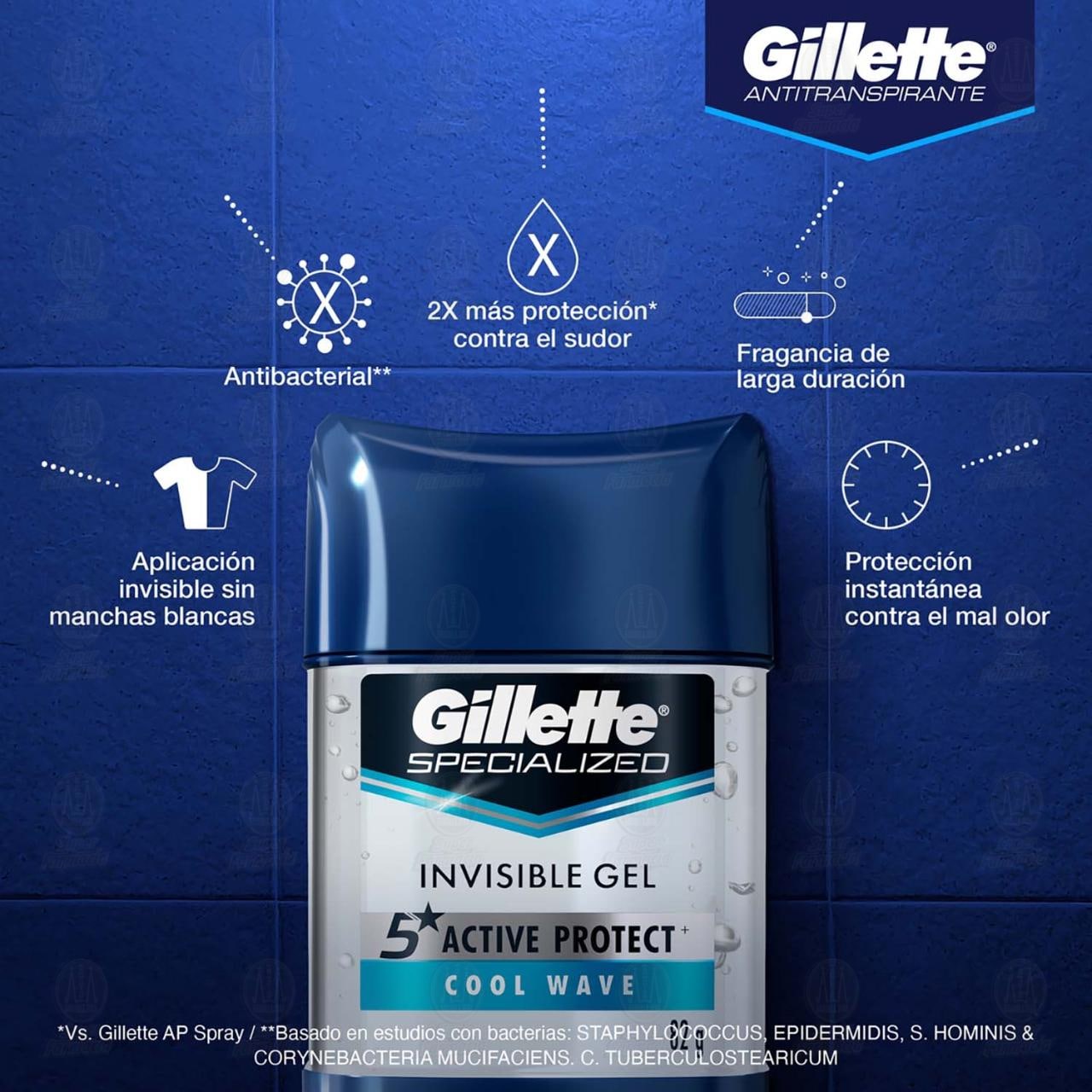 Pack Antitranspirante Gillette Specialized Cool Wave en Gel, 2 pzas de 82 gr c/u. image number 2