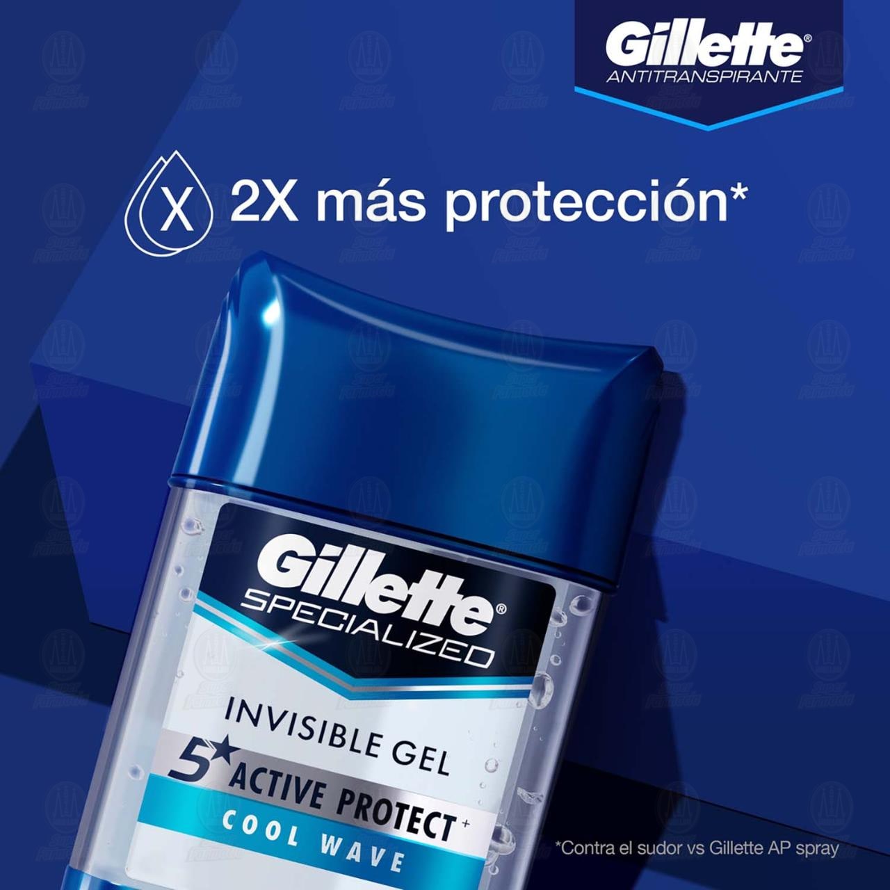 Pack Antitranspirante Gillette Specialized Cool Wave en Gel, 2 pzas de 82 gr c/u. image number 3