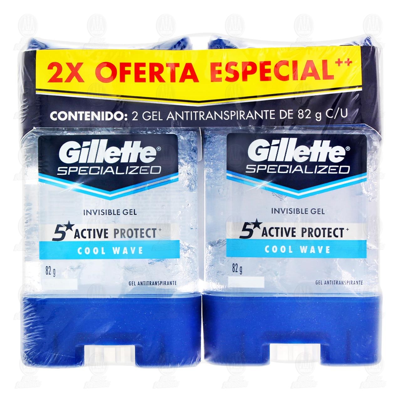 Pack Antitranspirante Gillette Specialized Cool Wave en Gel, 2 pzas de 82 gr c/u. image number 1