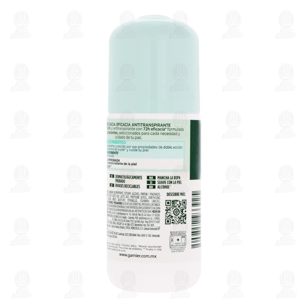 Antitranspirante Garnier Obao Dermo-Eficacia Probi&oacute;tico Reparador en Roll-On, 65 gr. image number 2