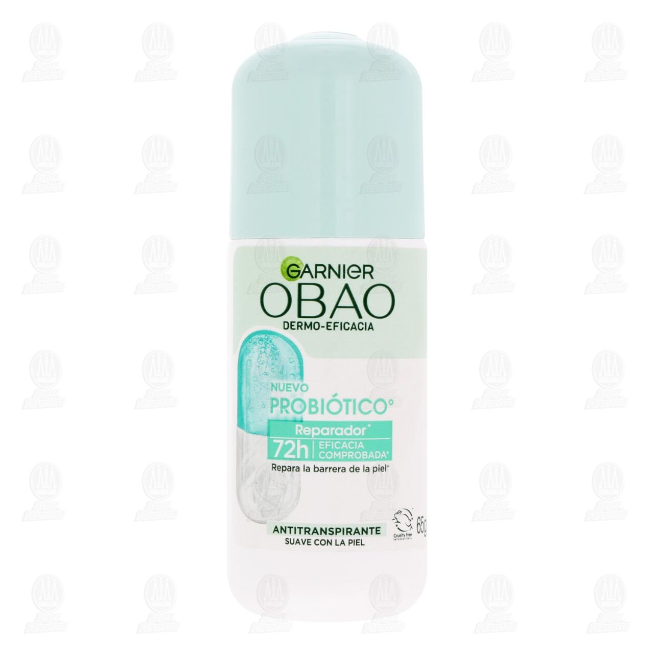 Antitranspirante Garnier Obao Dermo-Eficacia Probi&oacute;tico Reparador en Roll-On, 65 gr. image number 1