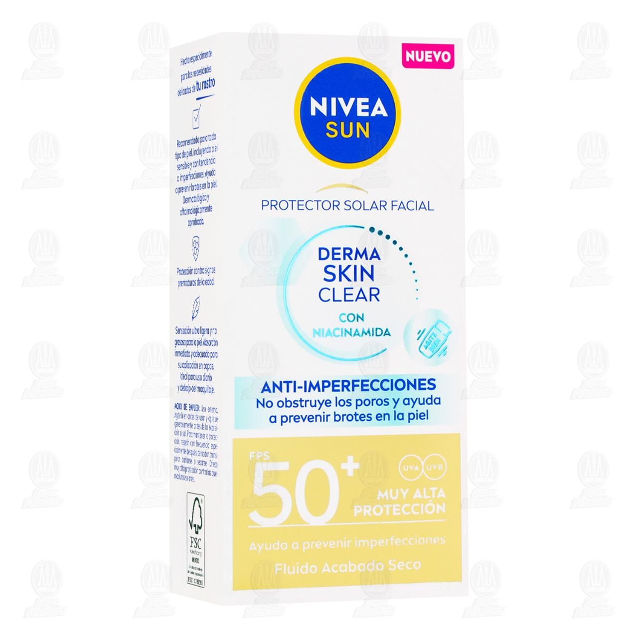 Imagen para Protector Solar Facial Nivea Sun Anti-Imperfecciones Fluido Acabado Seco FPS50+, 40 ml.