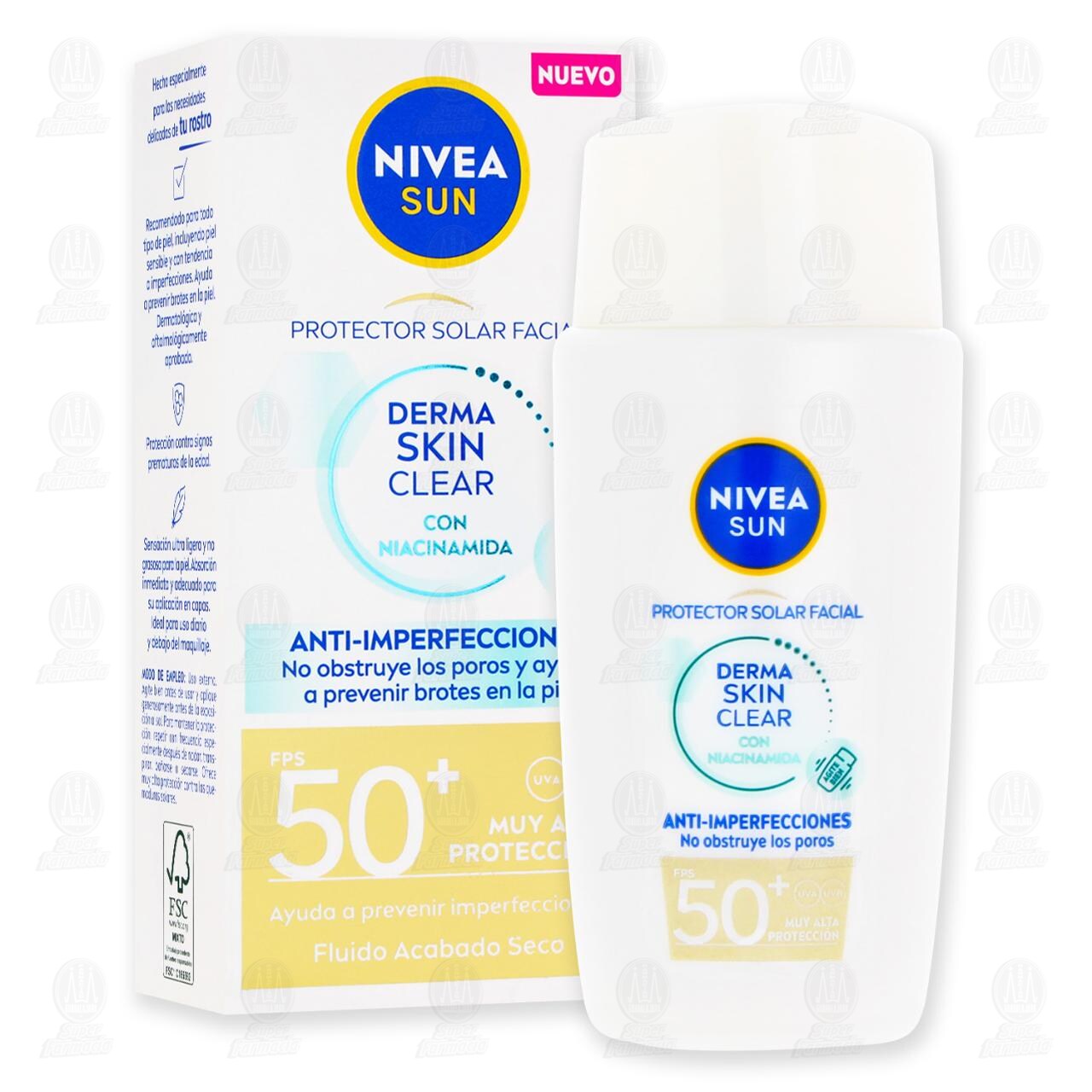 Protector Solar Facial Nivea Sun Anti-Imperfecciones Fluido Acabado Seco FPS50+, 40 ml. image number 3