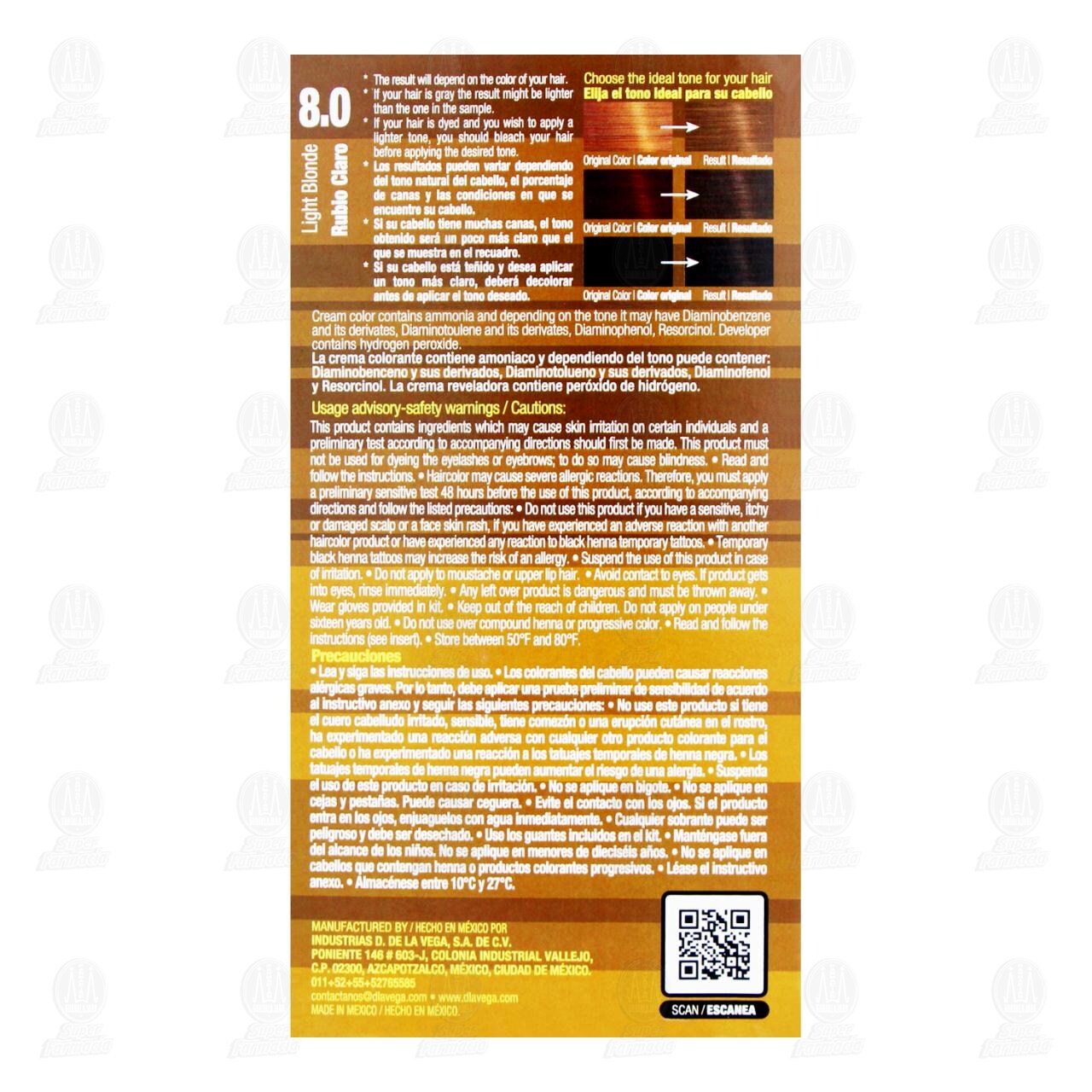 Tinte D de la Vega Color Rubio Claro 8.0, 1 pz. image number 2