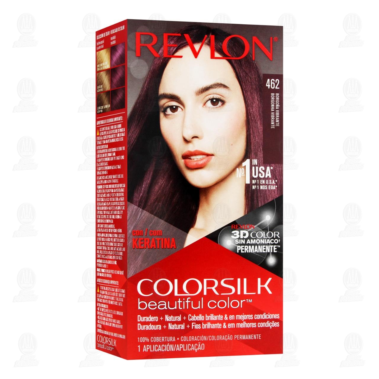 Tinte Revlon Colorsilk Beautiful Color Borgo&ntilde;a Vibrante (462), 1 pz.