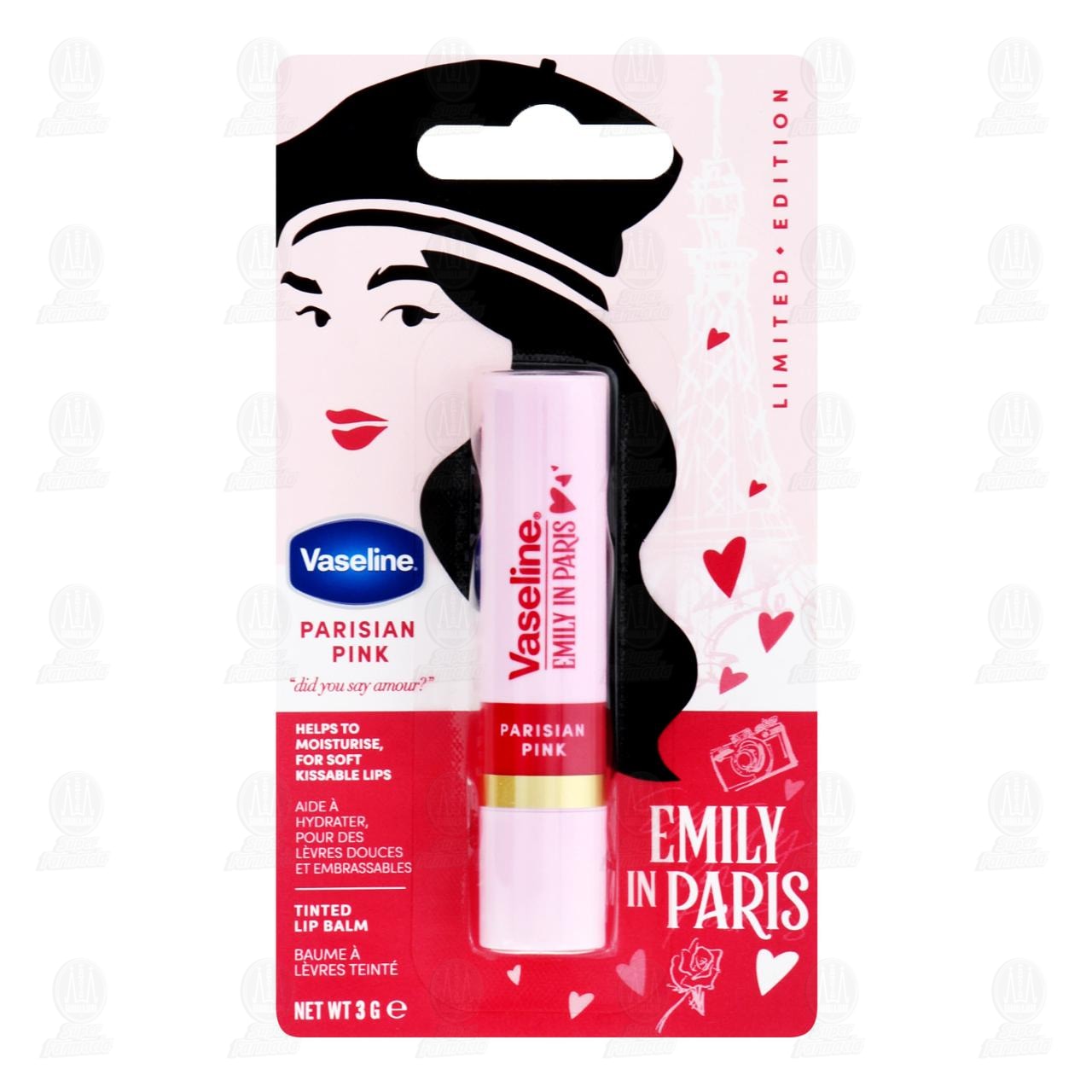 Imagen para Bálsamo Labial Vaseline Parisian Pink con Color Edición Emily in Paris, 3 gr.