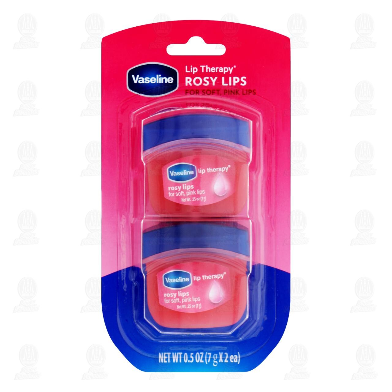 Pack B&aacute;lsamo para Labios Vaseline Lip Therapy Rosy Lips, 2 pzas de 7 gr c/u. image number 0