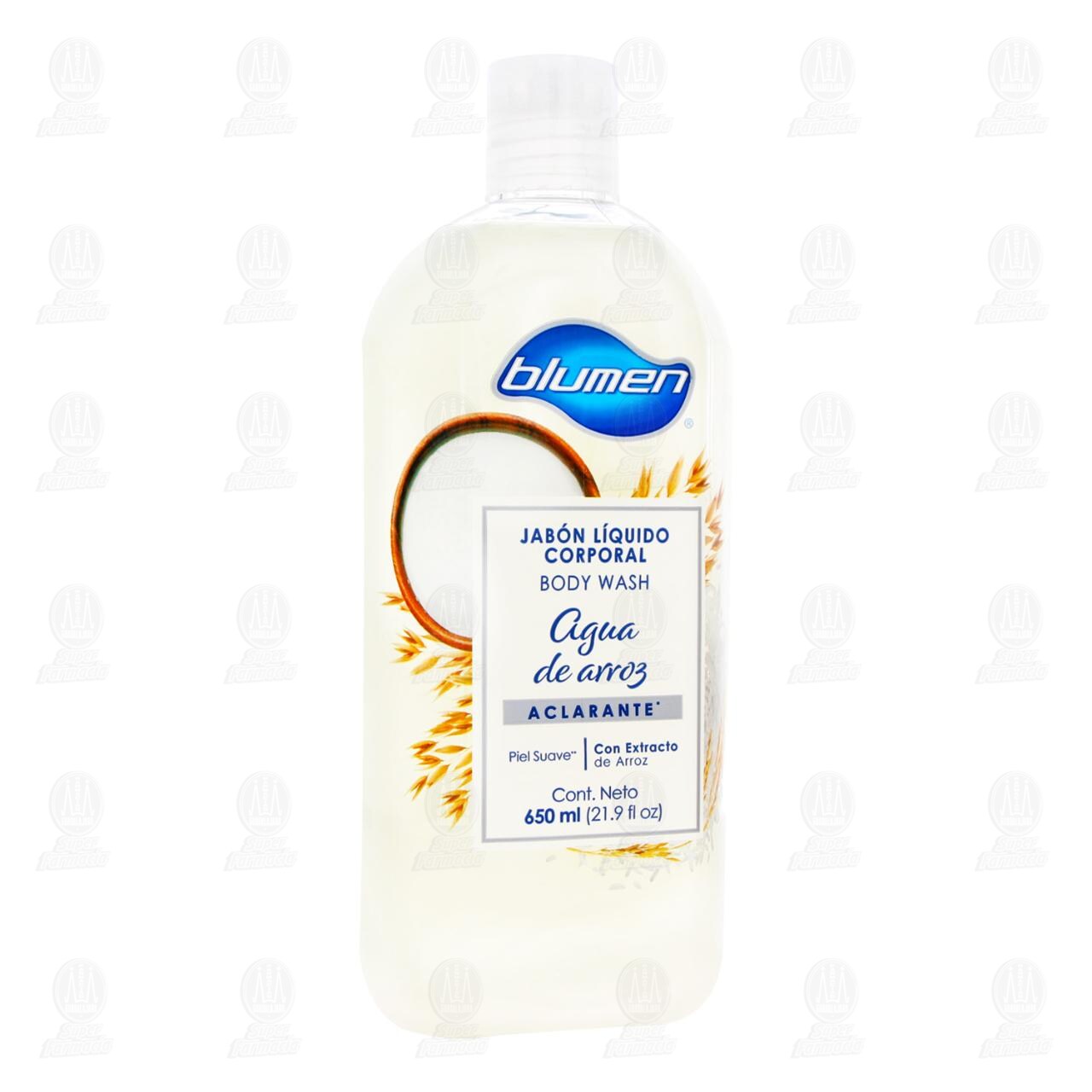 Jab&oacute;n L&iacute;quido Blumen Corporal Aclarante Agua de Arroz, 650 ml. image number 0