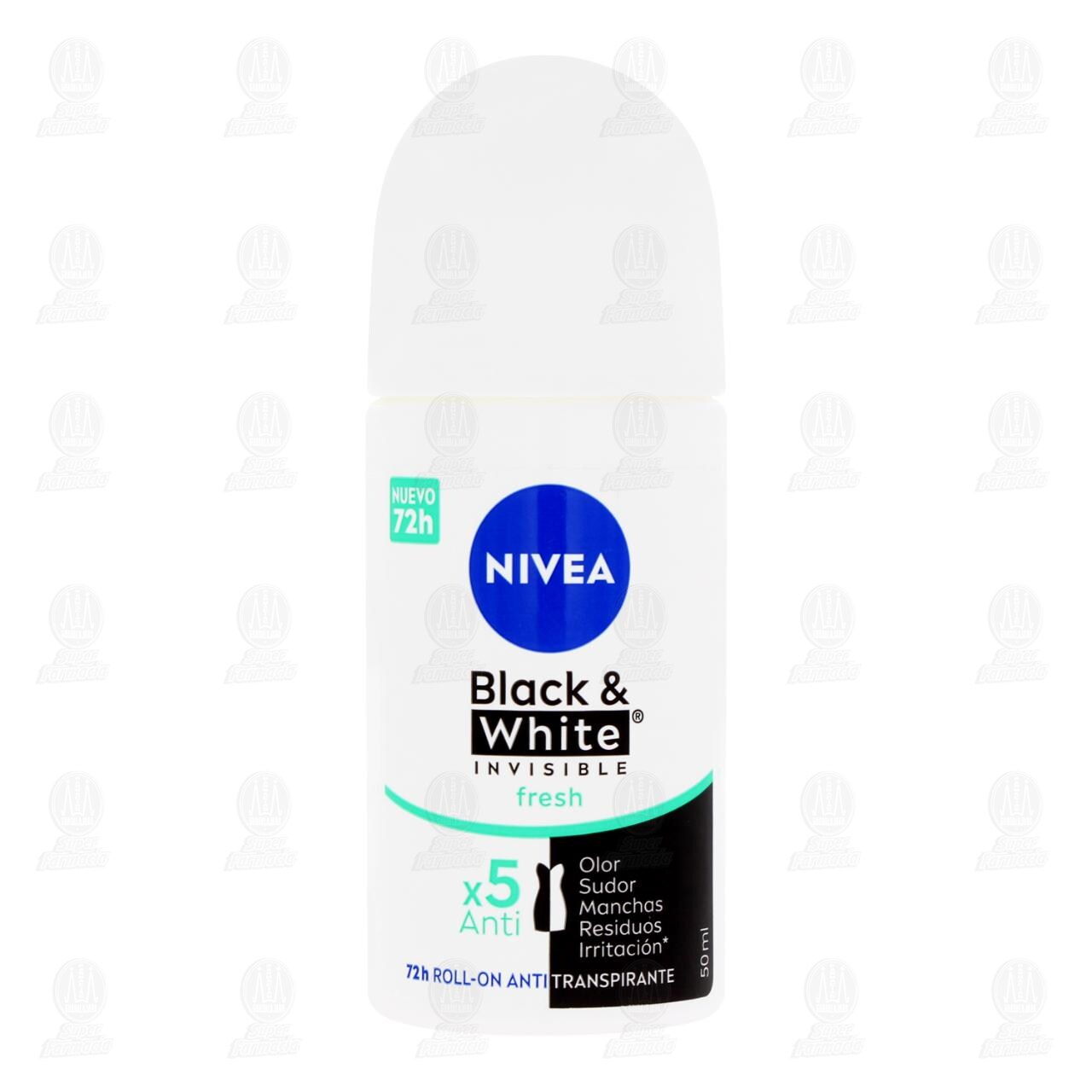 Nivea Desodorante Antitranspirante Black & White Invisible Fresh Roll On, 50 ml. image number 1