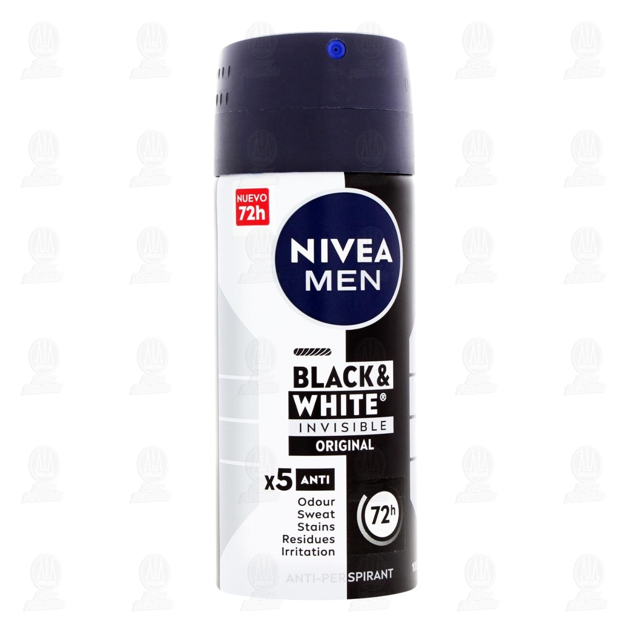 Imagen para Nivea Men Antitranspirante Black & White Invisible Original en Aerosol, 100 ml.