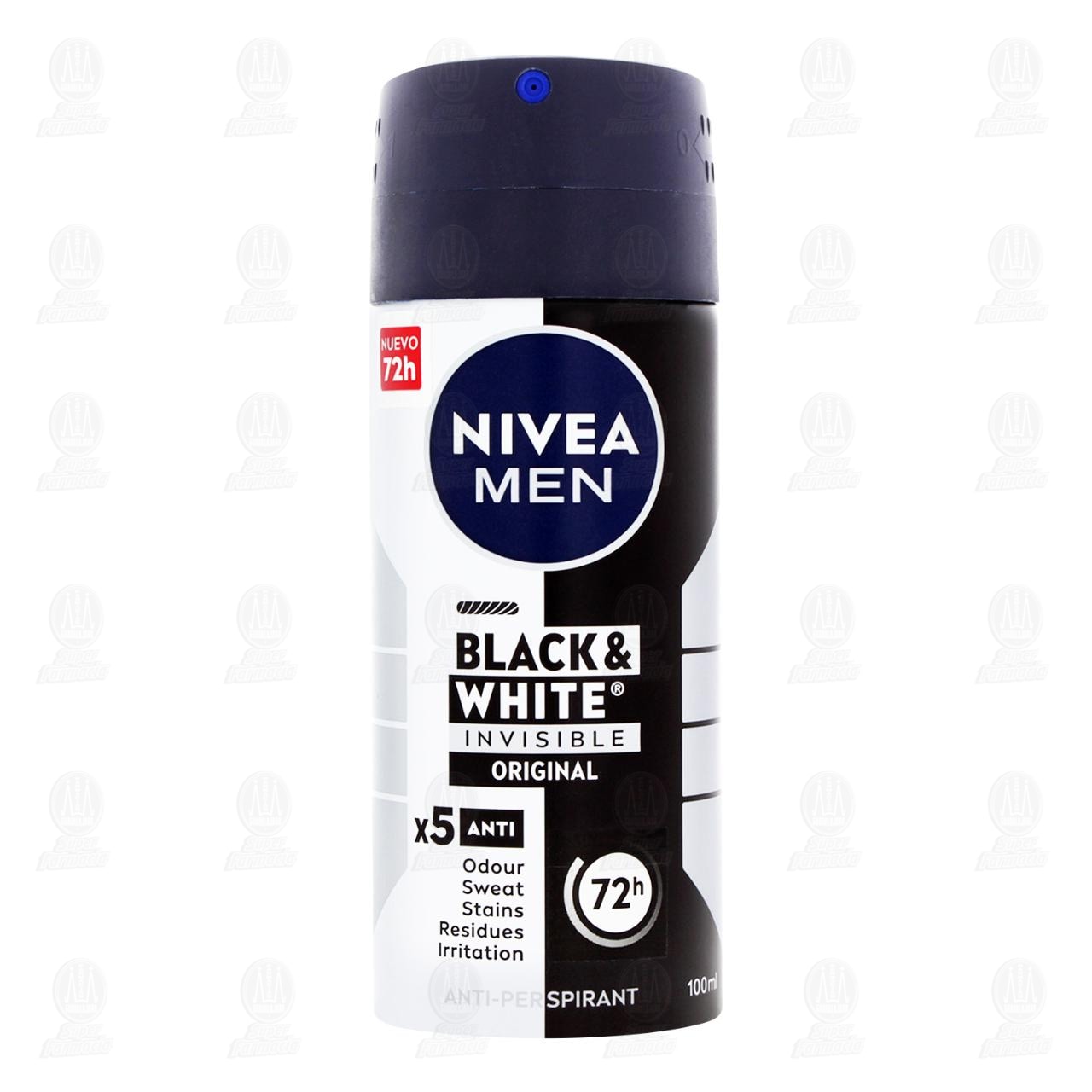 Nivea Men Antitranspirante Black & White Invisible Original en Aerosol, 100 ml. image number 1