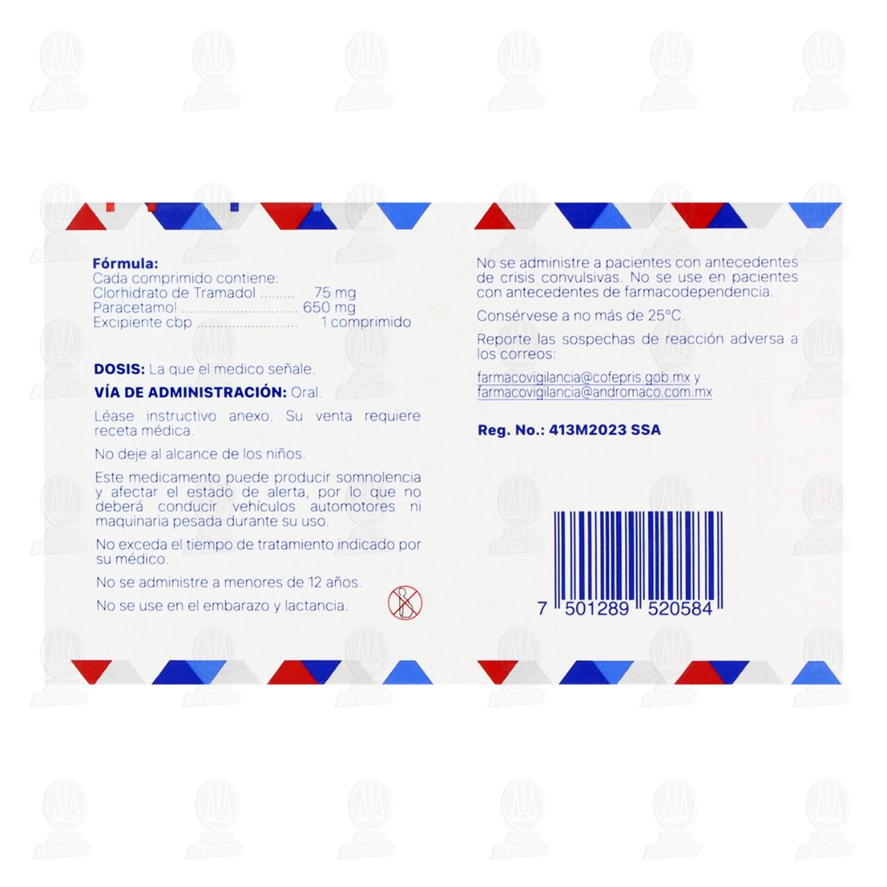 Duoduet-Pt 75mg/650mg, 20 Comprimidos. image number 2