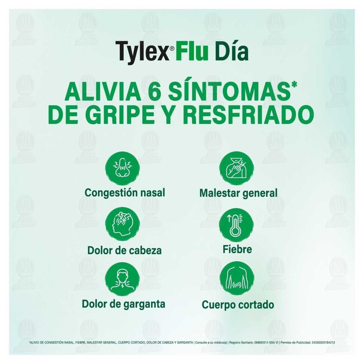 Tylex Flu D&iacute;a 500mg/5mg, 12 Tabletas. image number 4