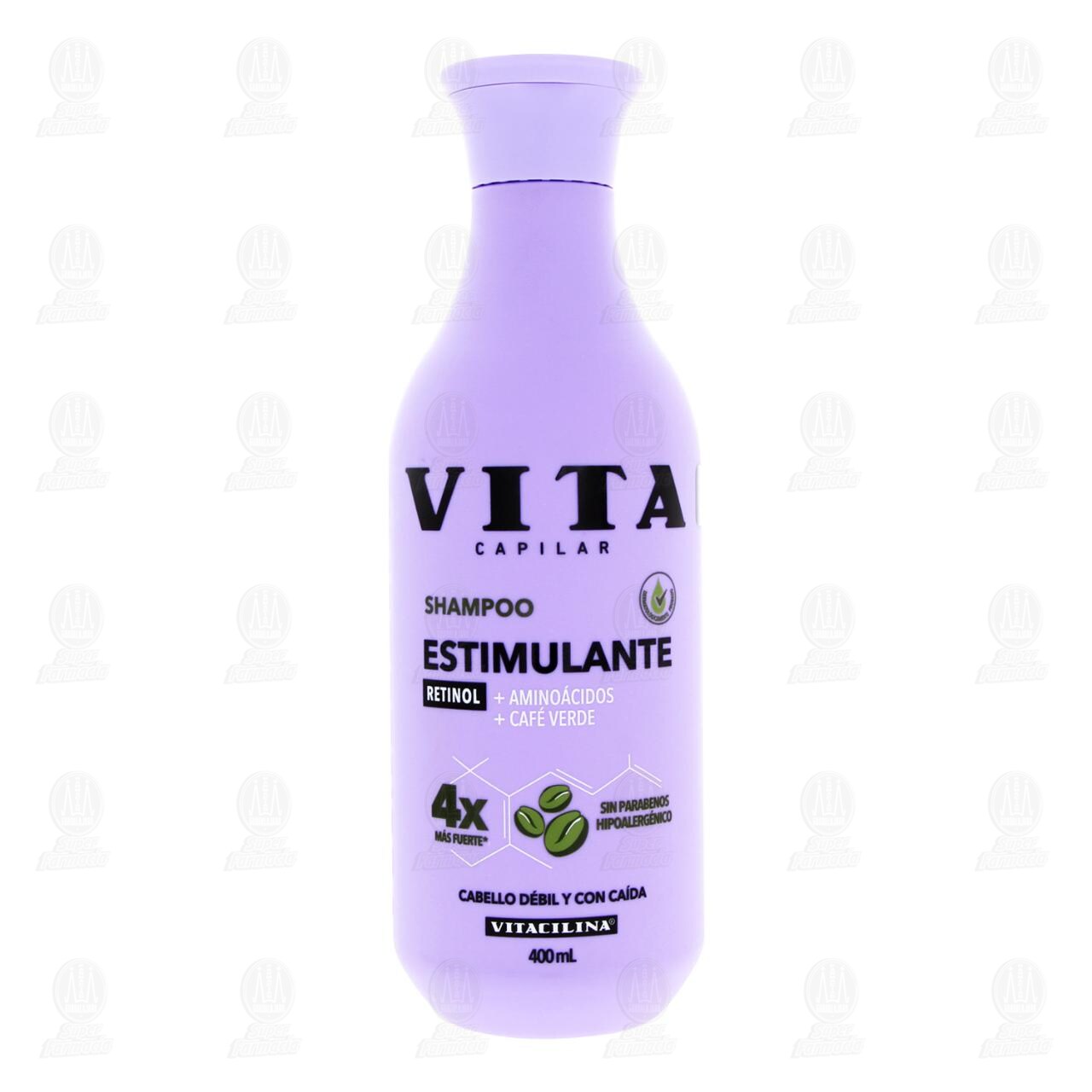 Vitacilina Shampoo Capilar Estimulante Retinol Cabello D&eacute;bil y con Ca&iacute;da, 400 ml. image number 1