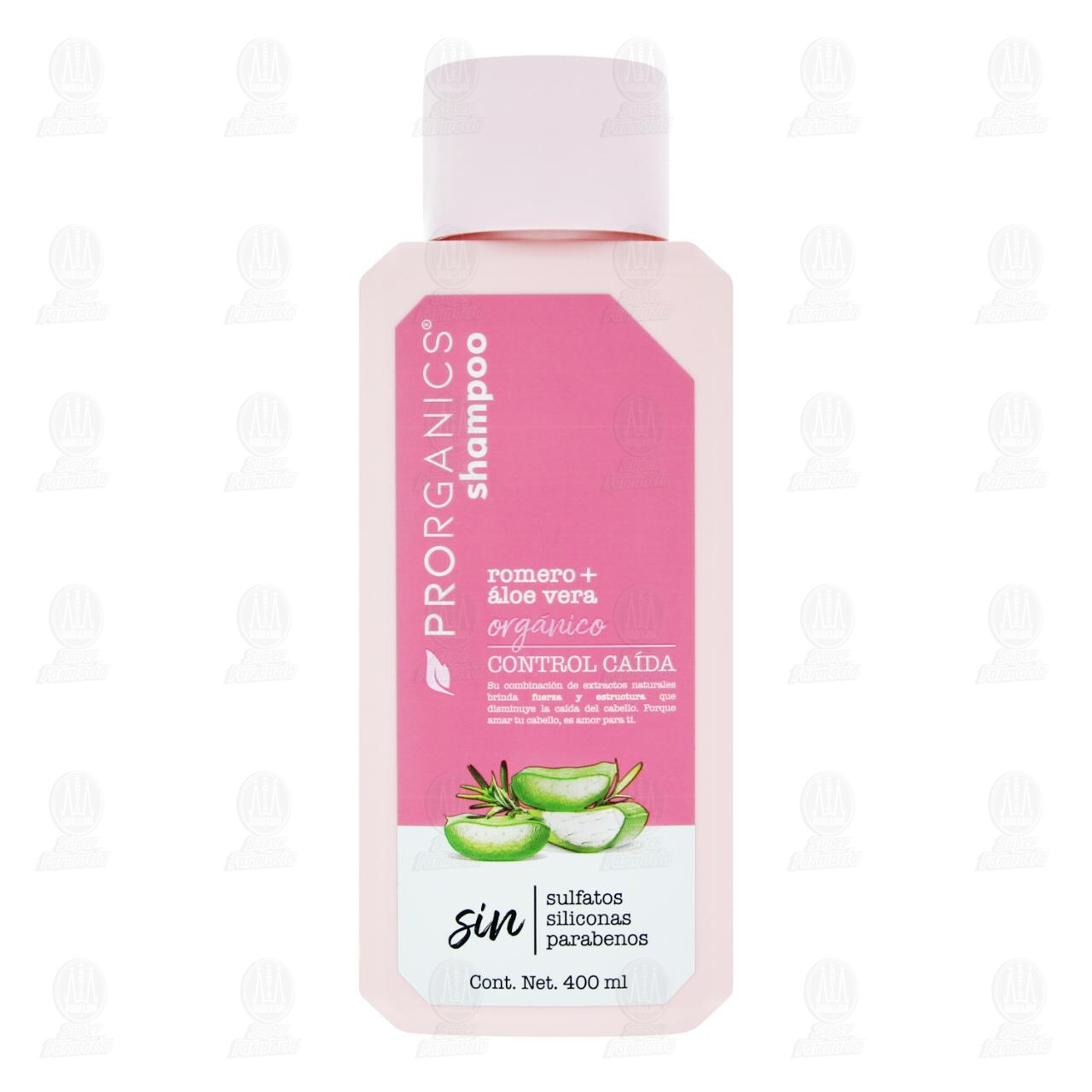 Shampoo Prorganics Control Ca&iacute;da Romero + &Aacute;loe Vera, 400 ml. image number 1