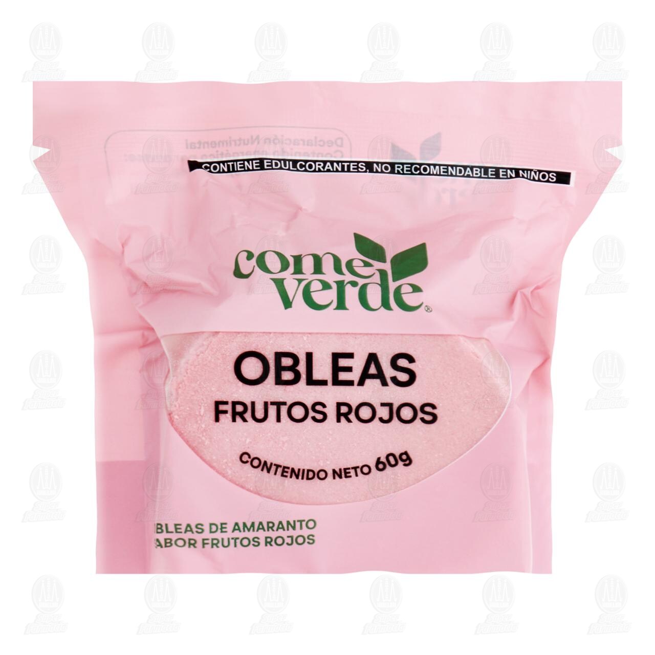 Obleas Come Verde Sabor Frutos Rojos, 60 gr. image number 0