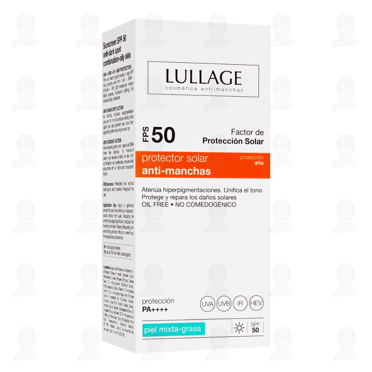 Protector Solar Lullage Anti-Manchas FPS 50, 50 ml.