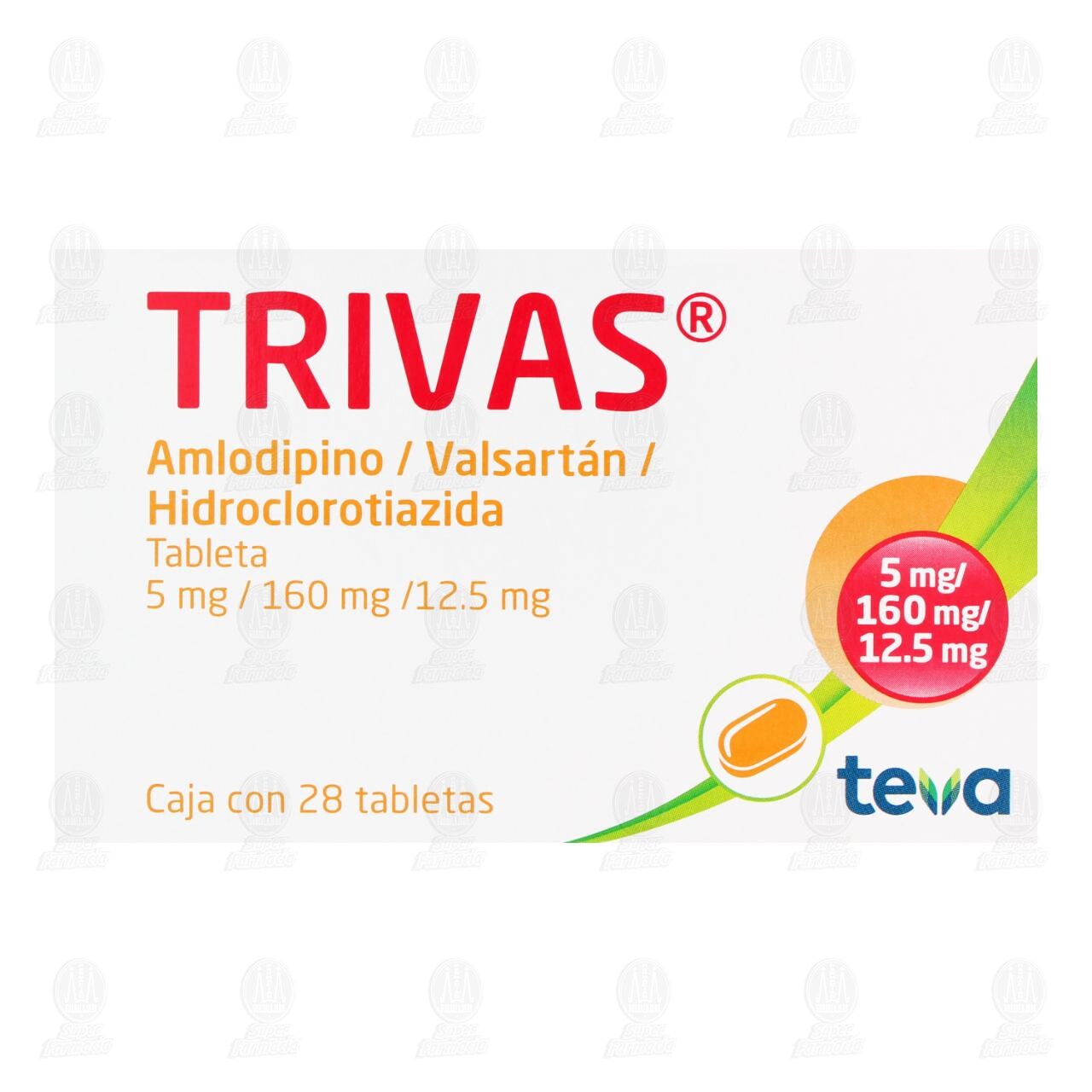 Trivas 5mg/160mg/12.5mg, 28 Tabletas. image number 1