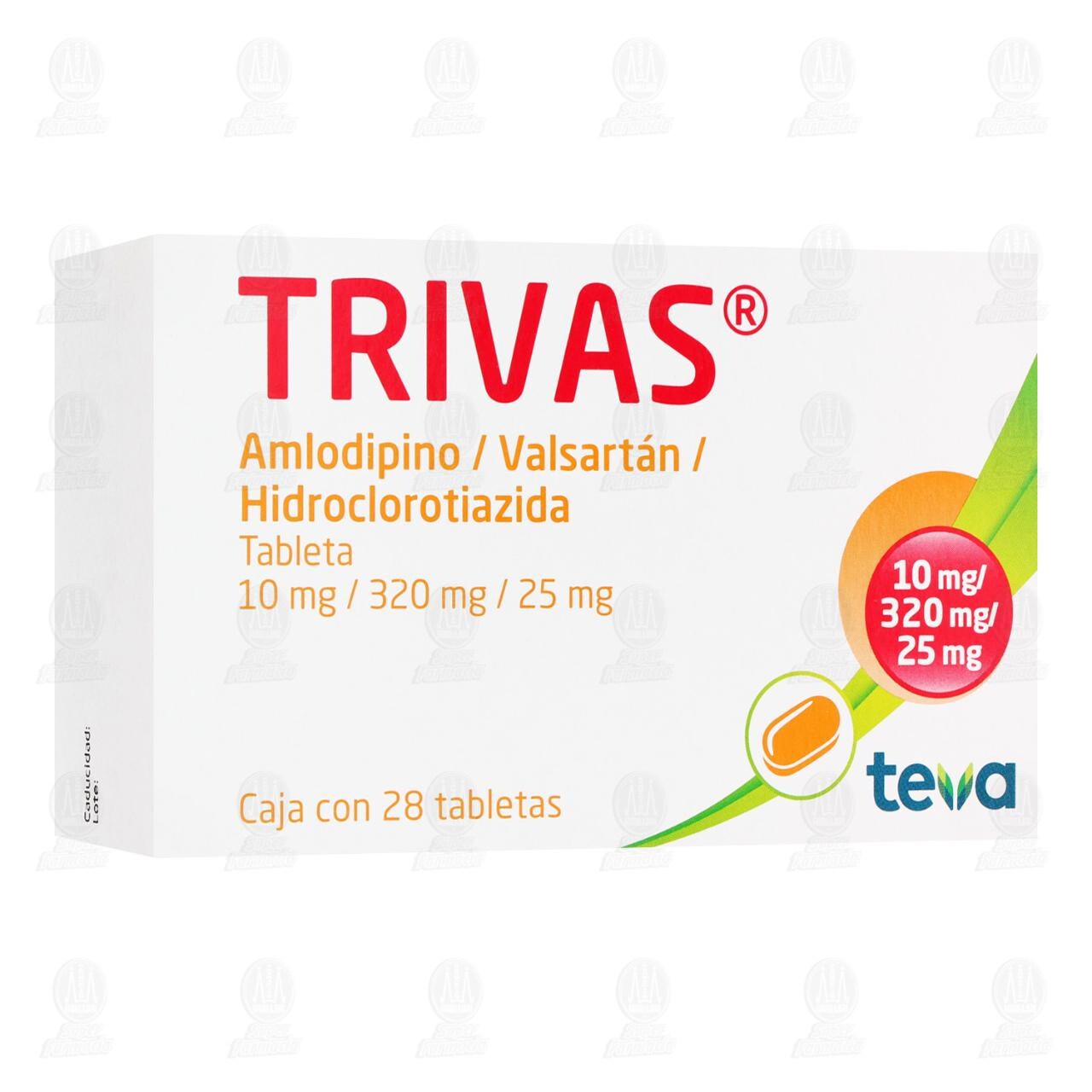 Trivas 10mg/320mg/25mg, 28 Tabletas. image number 0