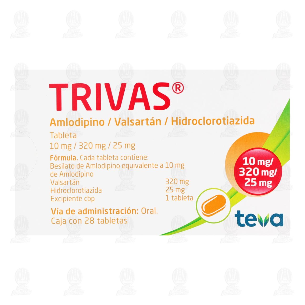 Trivas 10mg/320mg/25mg, 28 Tabletas. image number 2