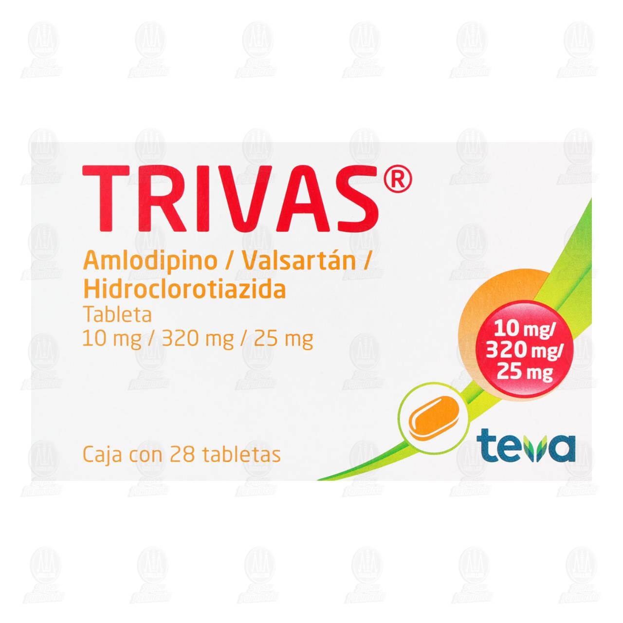 Trivas 10mg/320mg/25mg, 28 Tabletas. image number 1