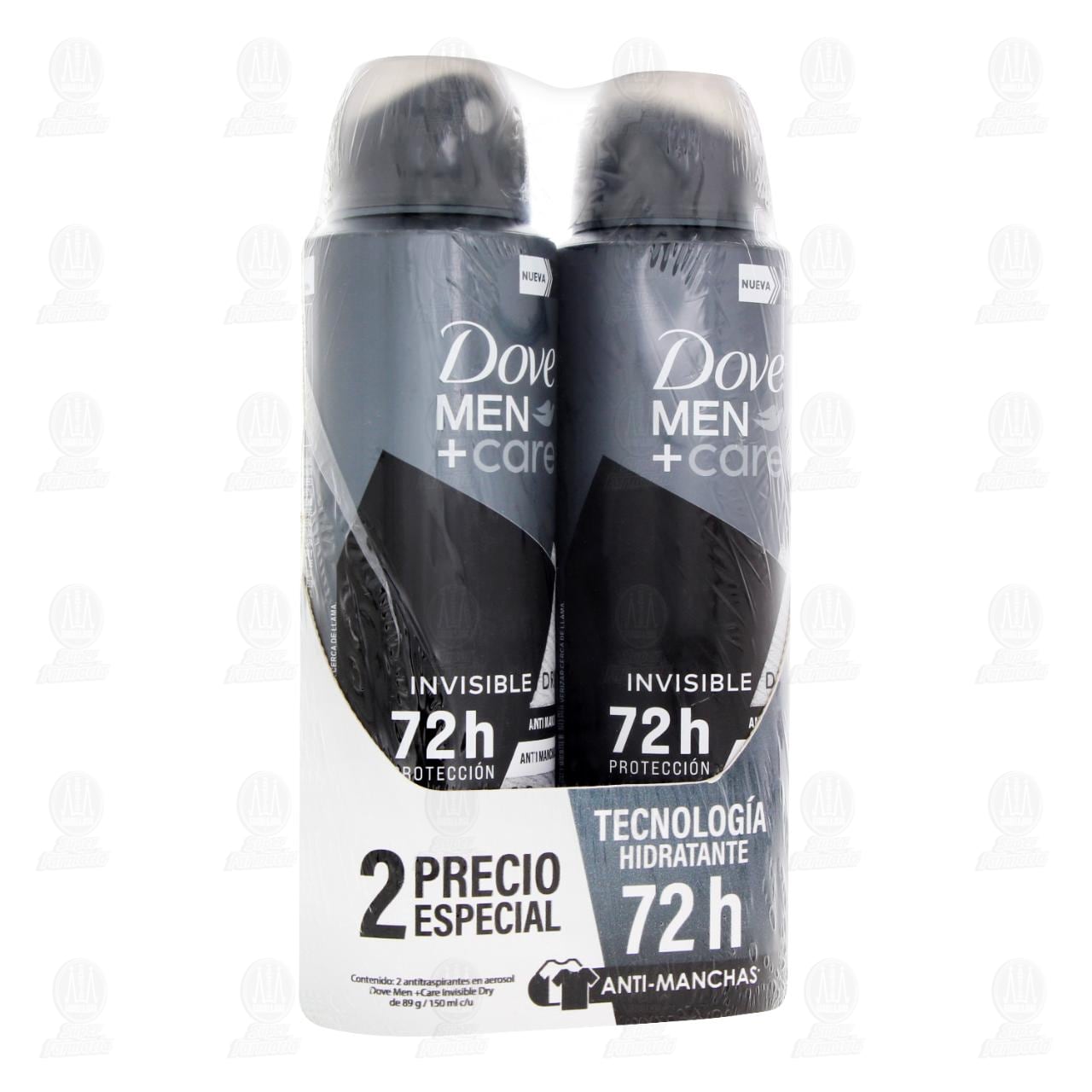 Imagen para Pack Antitranspirante Dove Men +Care Invisible Dry en Aerosol, 2 pzas de 150 ml c/u.