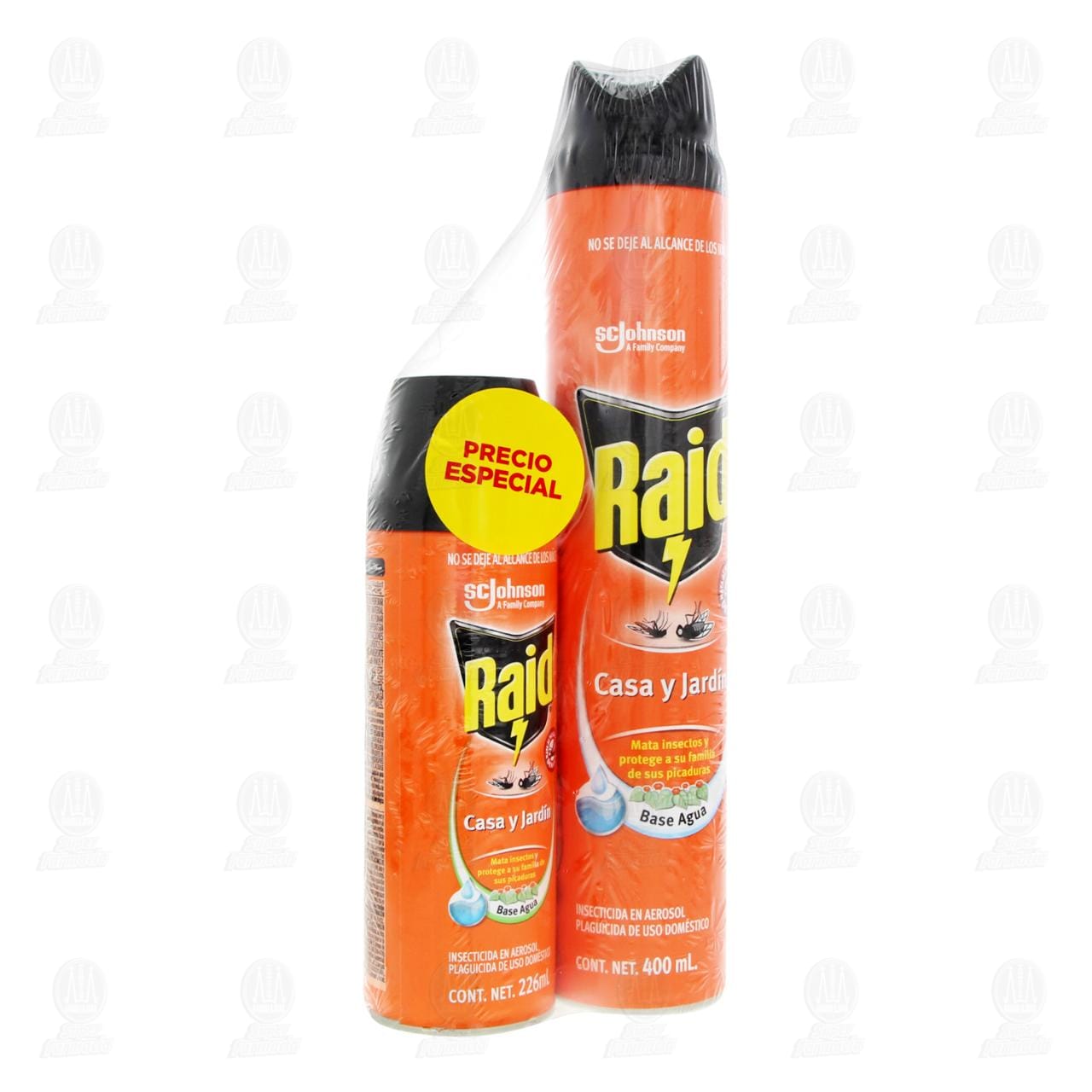Imagen para Pack Raid Casa y Jardín Insecticida en Aerosol de 400 ml + 226 ml, 2 pzas.