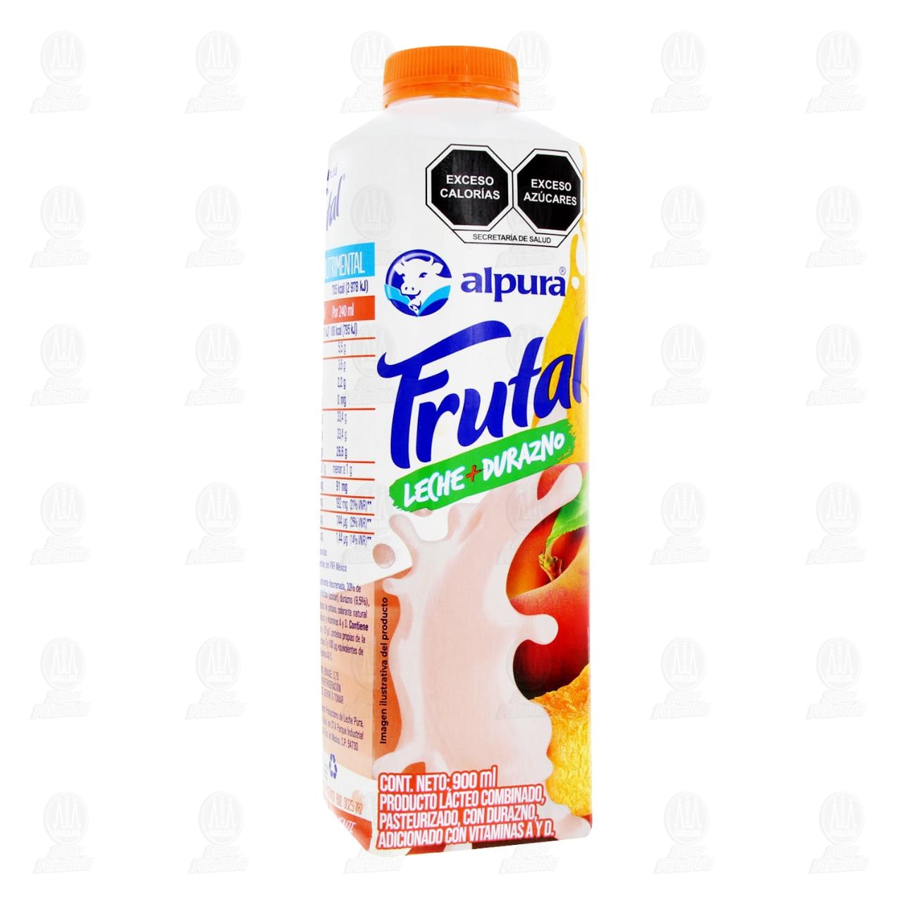 Imagen para Leche Alpura Frutal + Durazno, 900 ml.